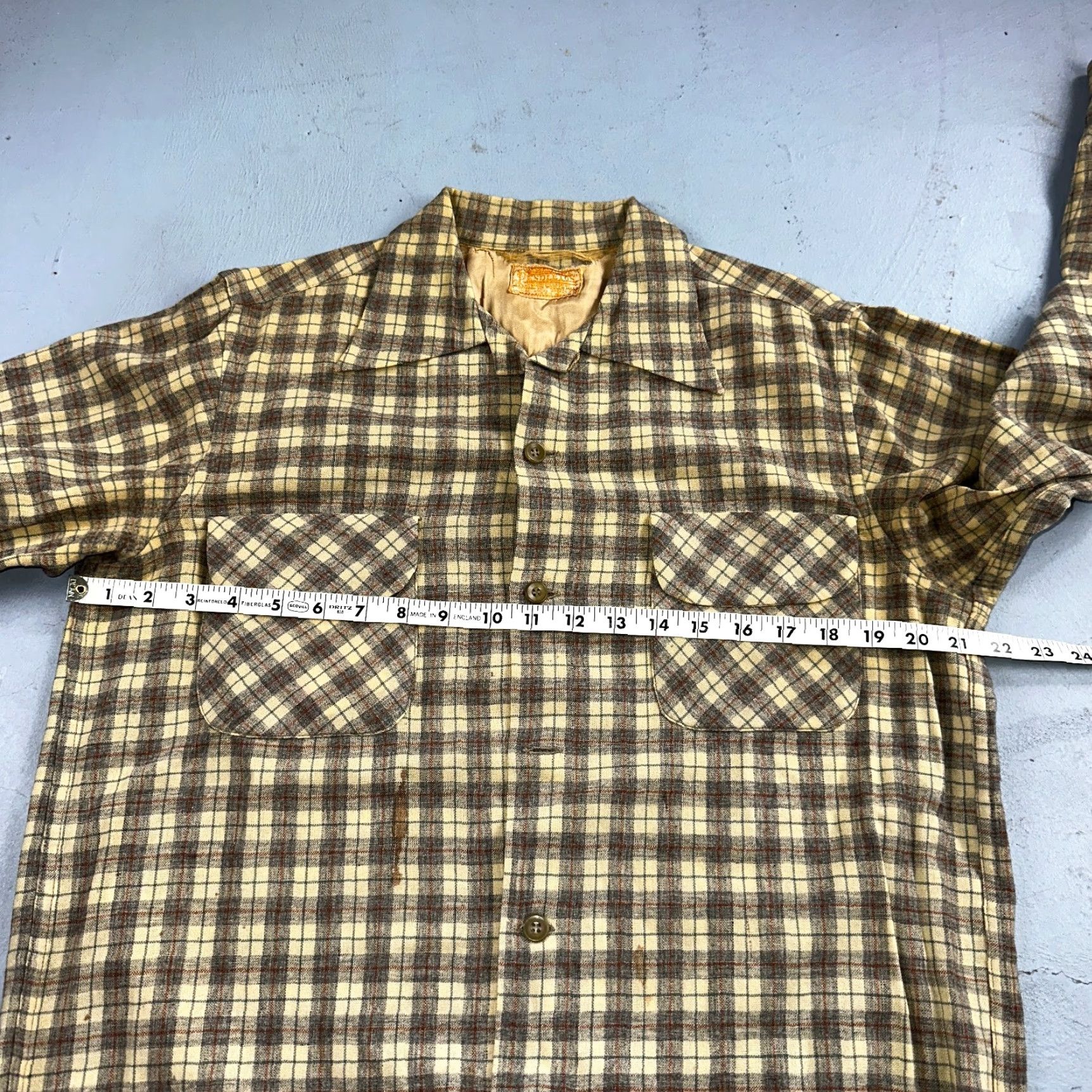 Pendleton VINTAGE Pendleton Board Shirt Plaid Wool Button Down Size M Gray 1960s Casual Mens Size US M / EU 48-50 / 2 - 6 Thumbnail