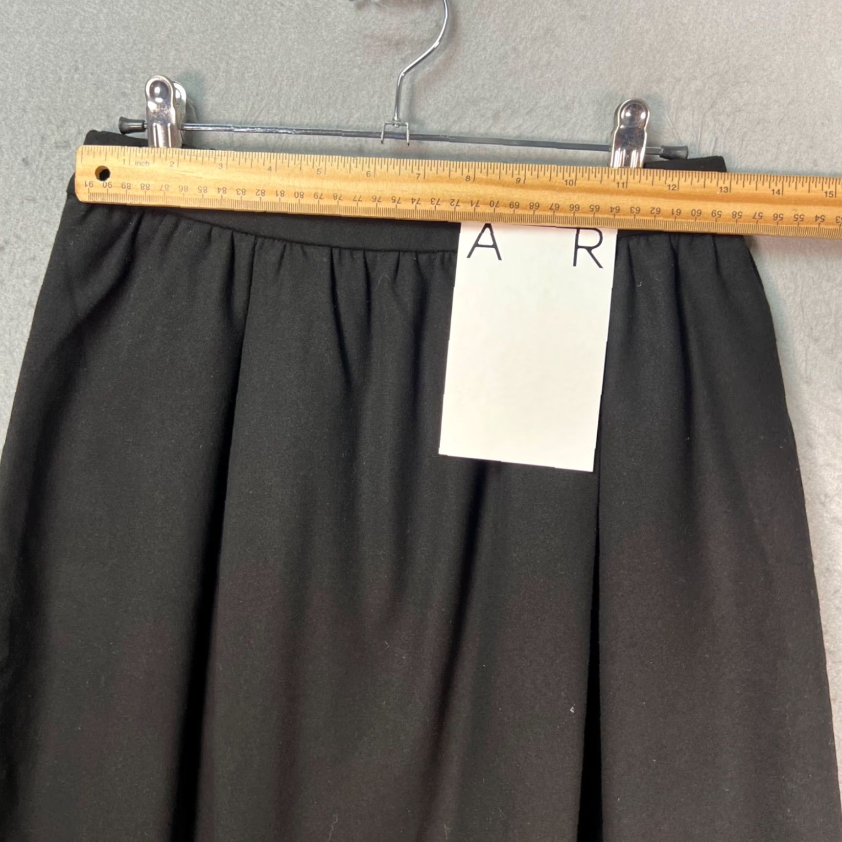 Vintage Pre Preworks Womens Midi Skirt Black Elastic Waist A-Line Elastic Waist, Knee-Length Size 32" / US 10 / IT 46 - 7 Thumbnail