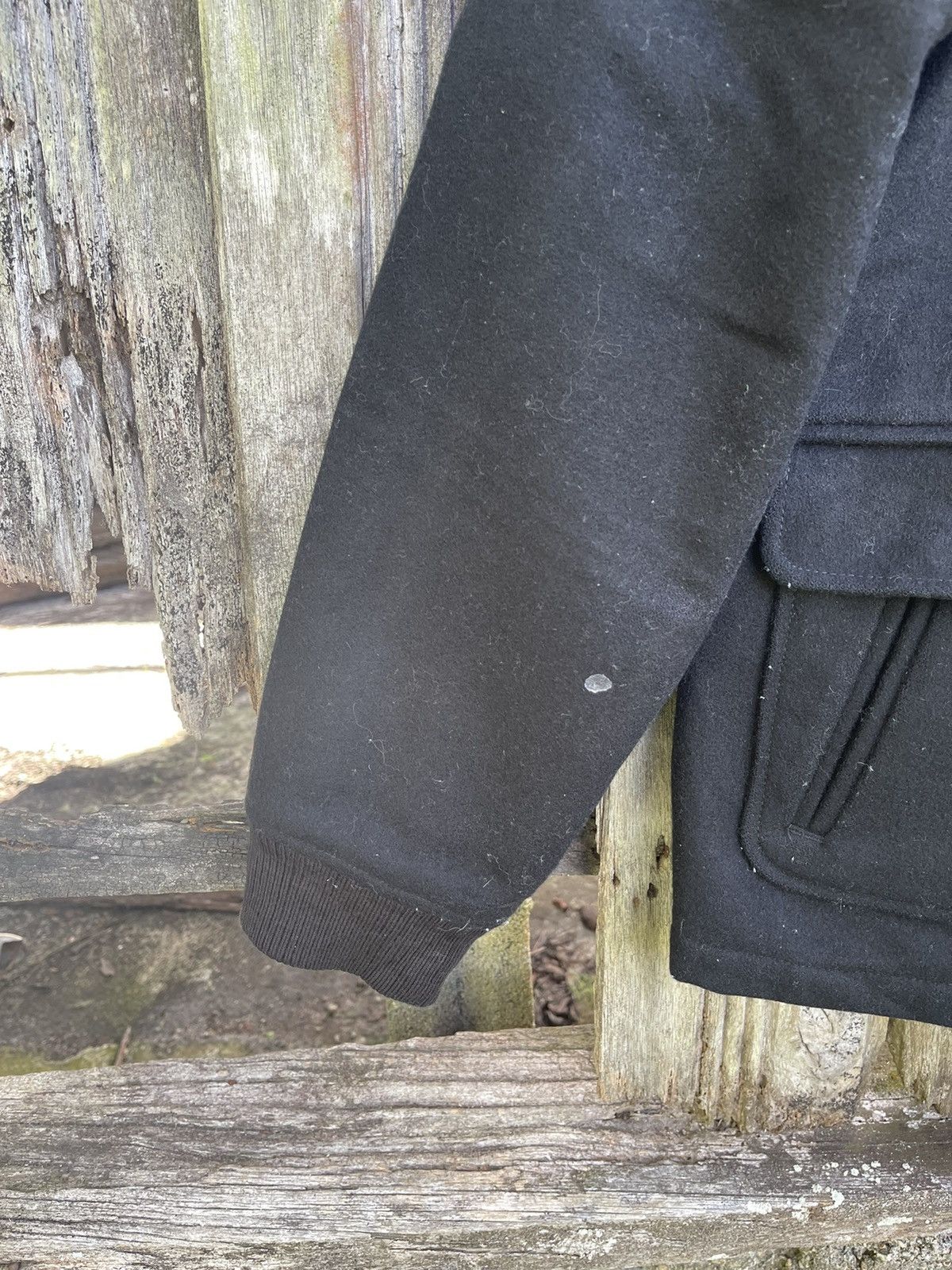 Designer East Boy Quilted Wool Zip Jacket (Black) - Japanese Brand Size US M / EU 48-50 / 2 - 5 Thumbnail