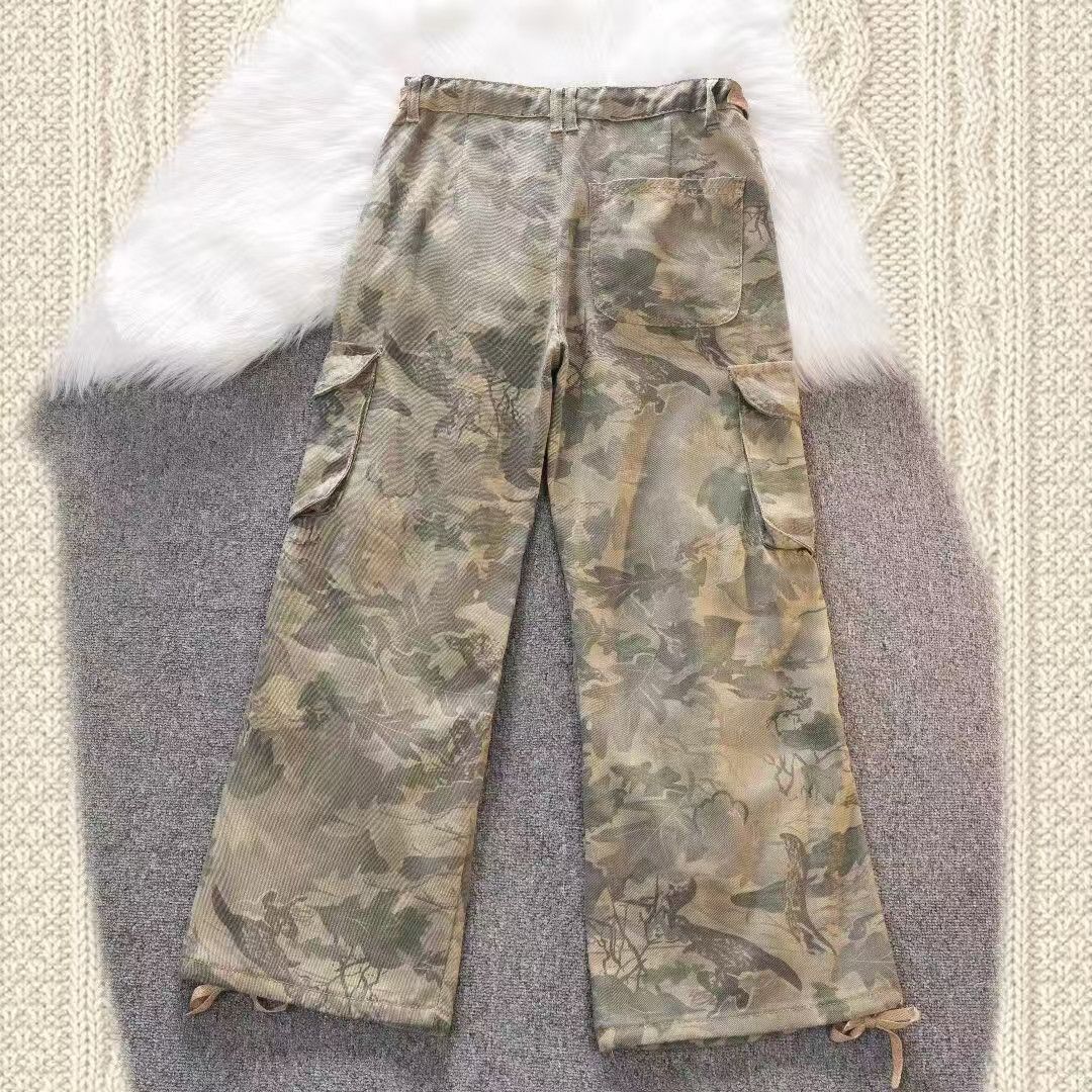 Vintage Vintage Camo Cargo Wide-Leg Pants Size US 32 / EU 48 - 4 Thumbnail