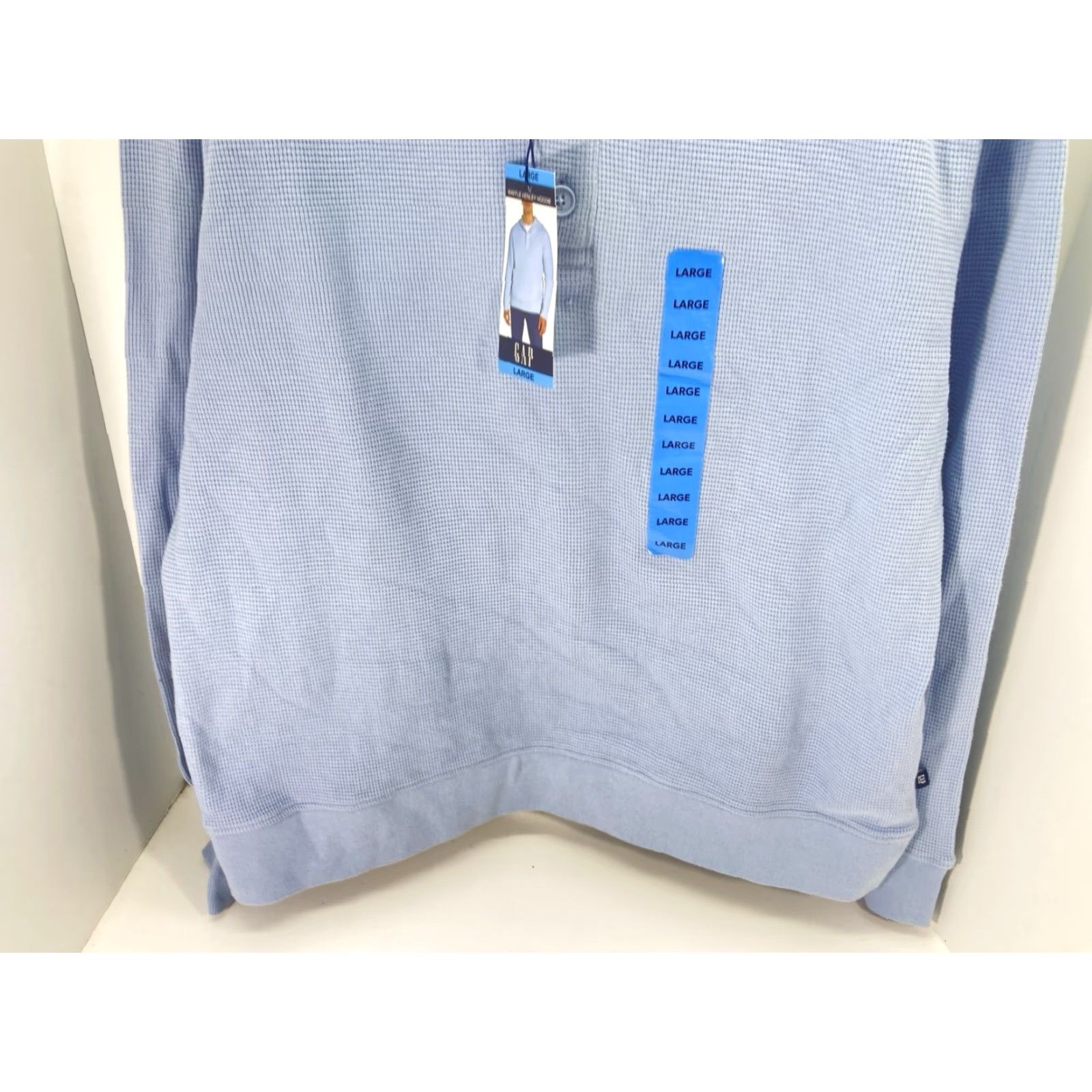 Gap Gap Hoodie Shirt Men L Blue Long Sleeve Waffle Henley Pullover NWT Size US L / EU 52-54 / 3 - 3 Thumbnail