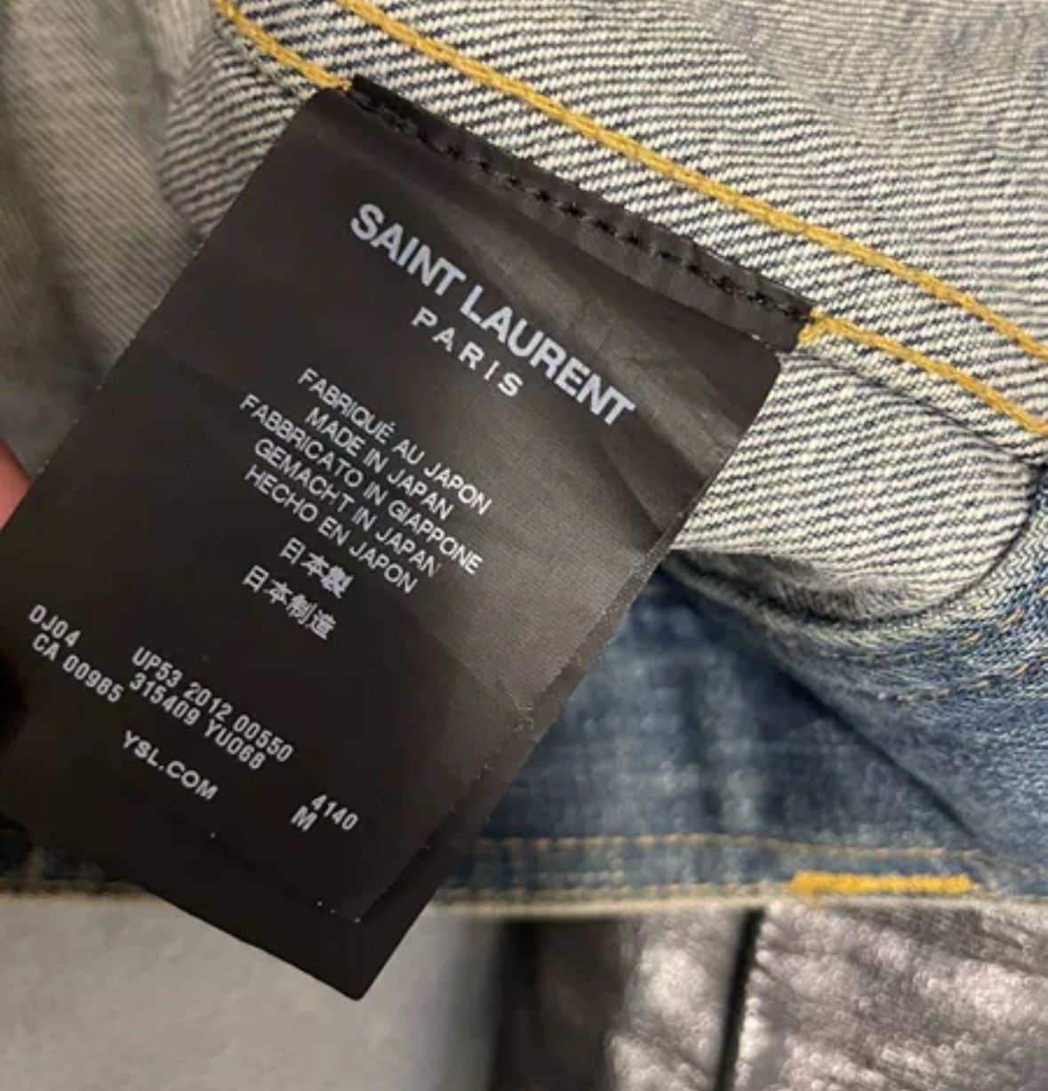 Saint Laurent Paris × Yves Saint Laurent SaintLaurent SLP13 original leather sleeve denim jacket Size US M / EU 48-50 / 2 - 4 Thumbnail