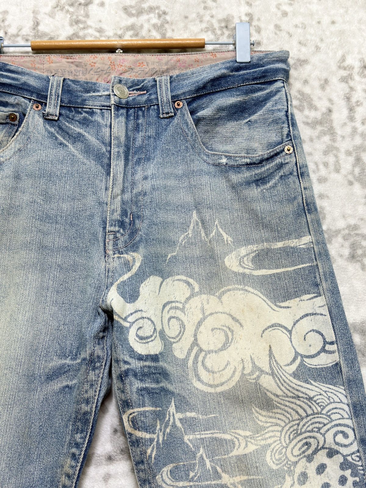 Karakuri Tamashii Karakuri Tamashii Dragon Acid Wash Distressed Denim Jeans Size US 32 / EU 48 - 5 Thumbnail