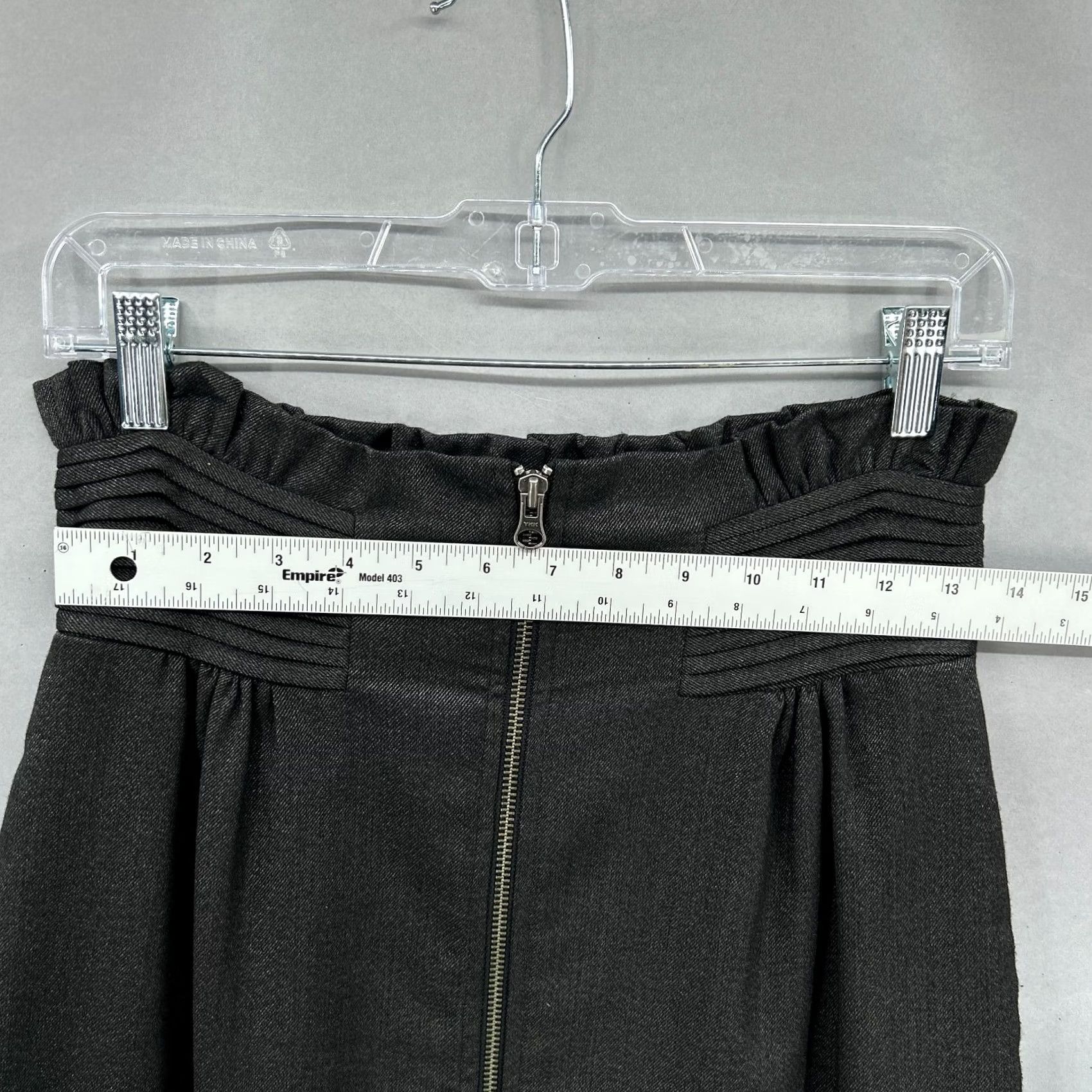 Adam Lippes Adam Lippes Skirt Womens Size 4 Gray Charcoal Pencil High Waist Pleated Zip Ruffle Size 27" / US 4 / IT 40 - 6 Thumbnail
