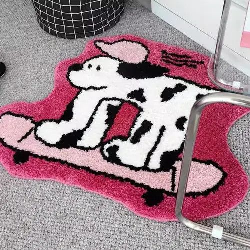 VIBE Design Cartoon Funny Dog Plush Carpet Rug Doormat Size ONE SIZE - 2 Thumbnail