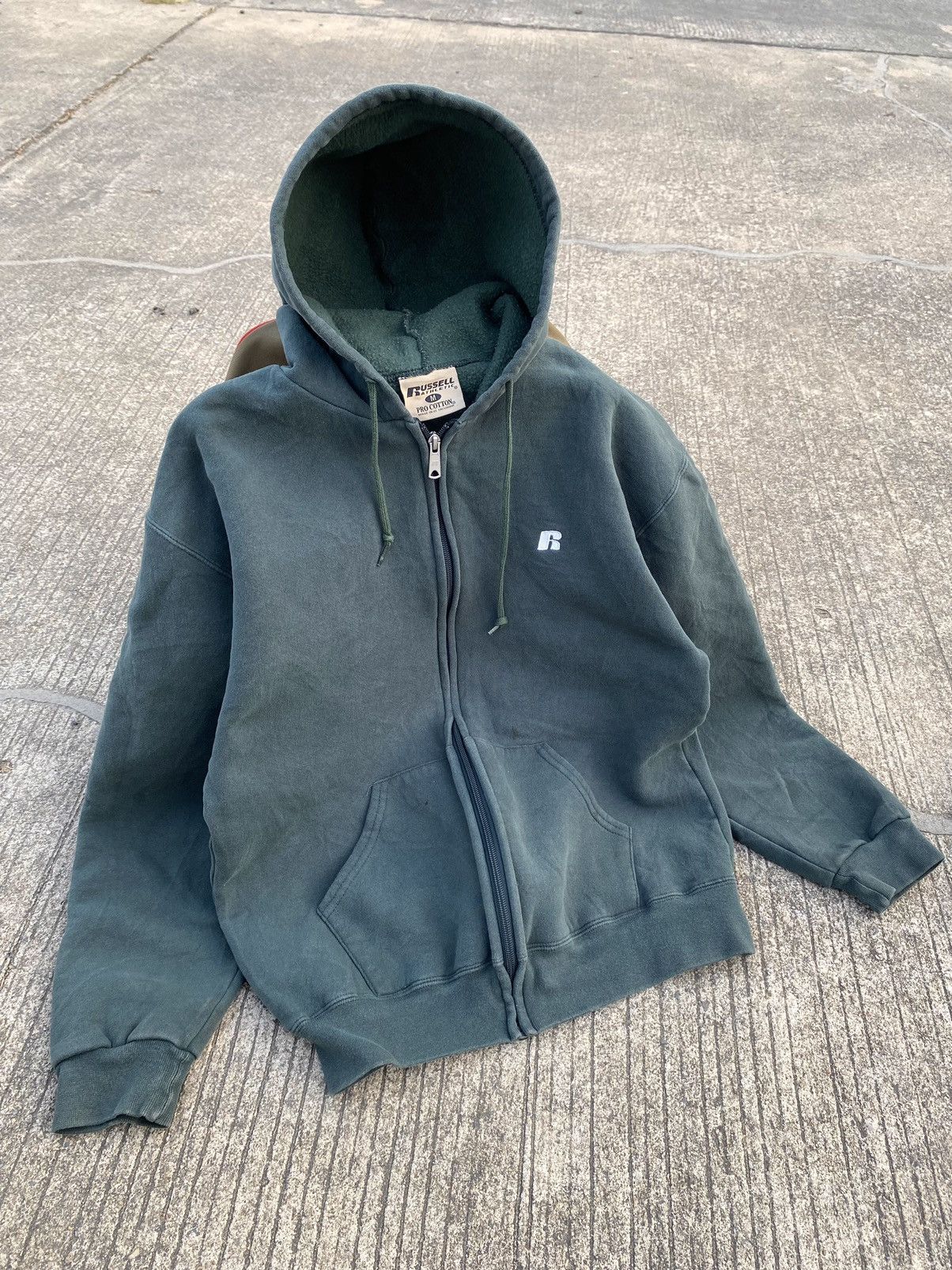 Russell Athletic Faded Russell Athletic Zip Hoodie Green Size US M / EU 48-50 / 2 - 2 Thumbnail
