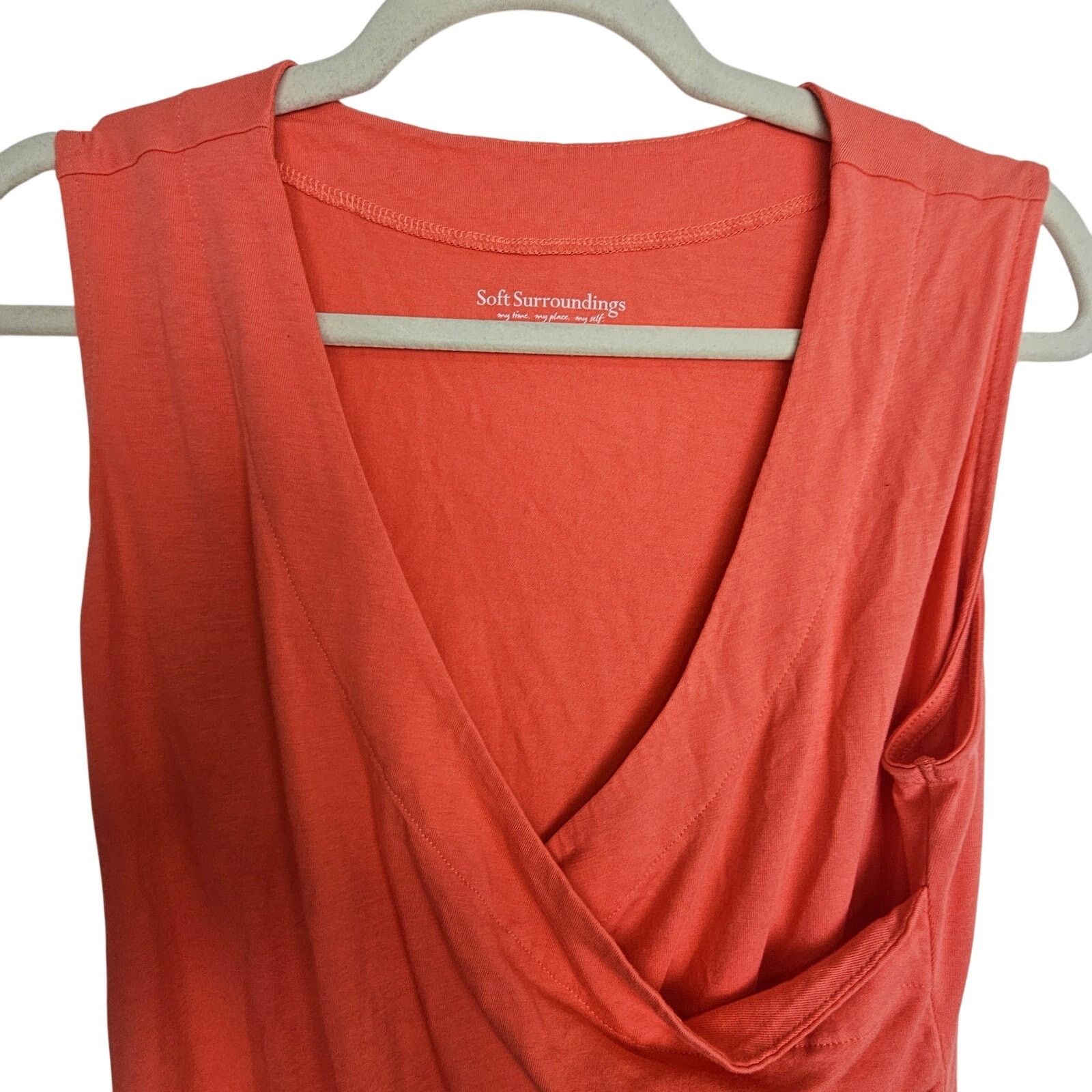 Soft Surroundings Soft Surroundings Blouse Orange Tank Top Surplice Shirt M Size M / US 6-8 / IT 42-44 - 2 Thumbnail
