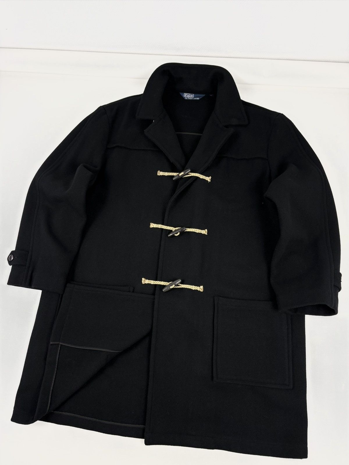 Polo Ralph Lauren DEADSTOCK 90’s POLO RL Admiral Wool Black Duffle Toggle Pea Coat Jacket Trench XL Size US XL / EU 56 / 4 - 3 Thumbnail