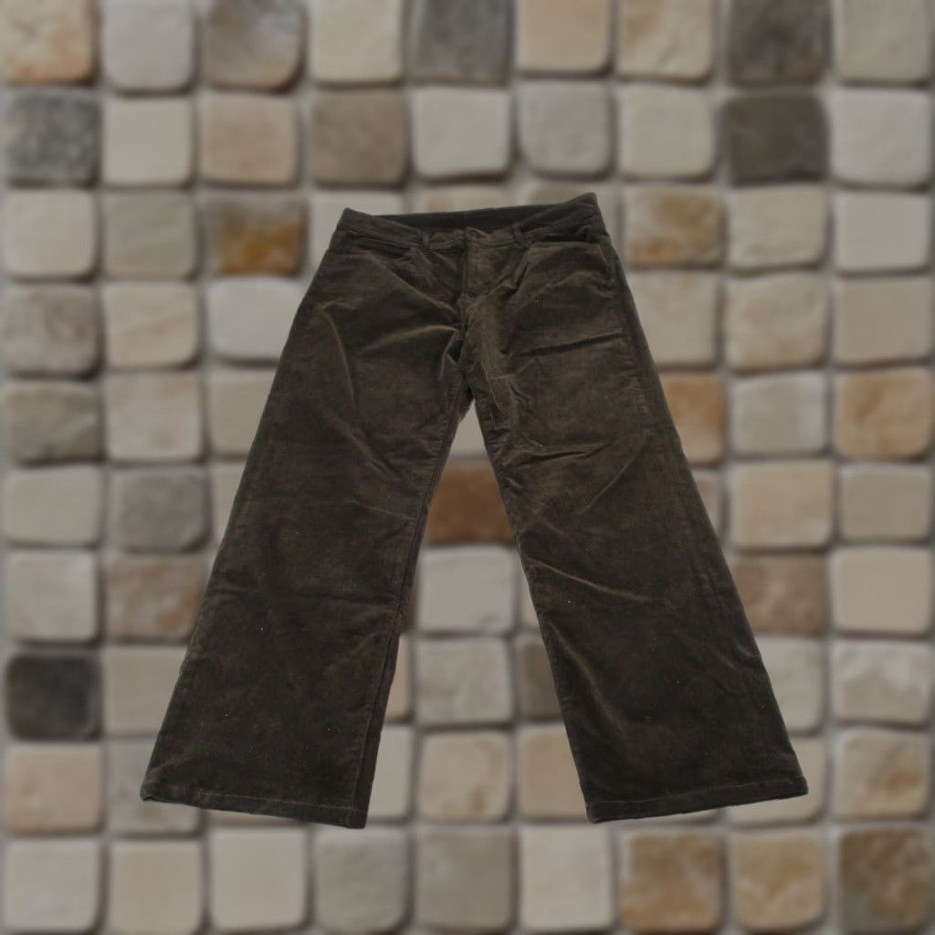 Massimo Dutti Massimo Dutti Pants Women 12 Dark Brown Corduroy Flat Front Chino Cotton Spandex Straight Leg Womens Size 34" / US 12 / IT 48 - 1 Thumbnail