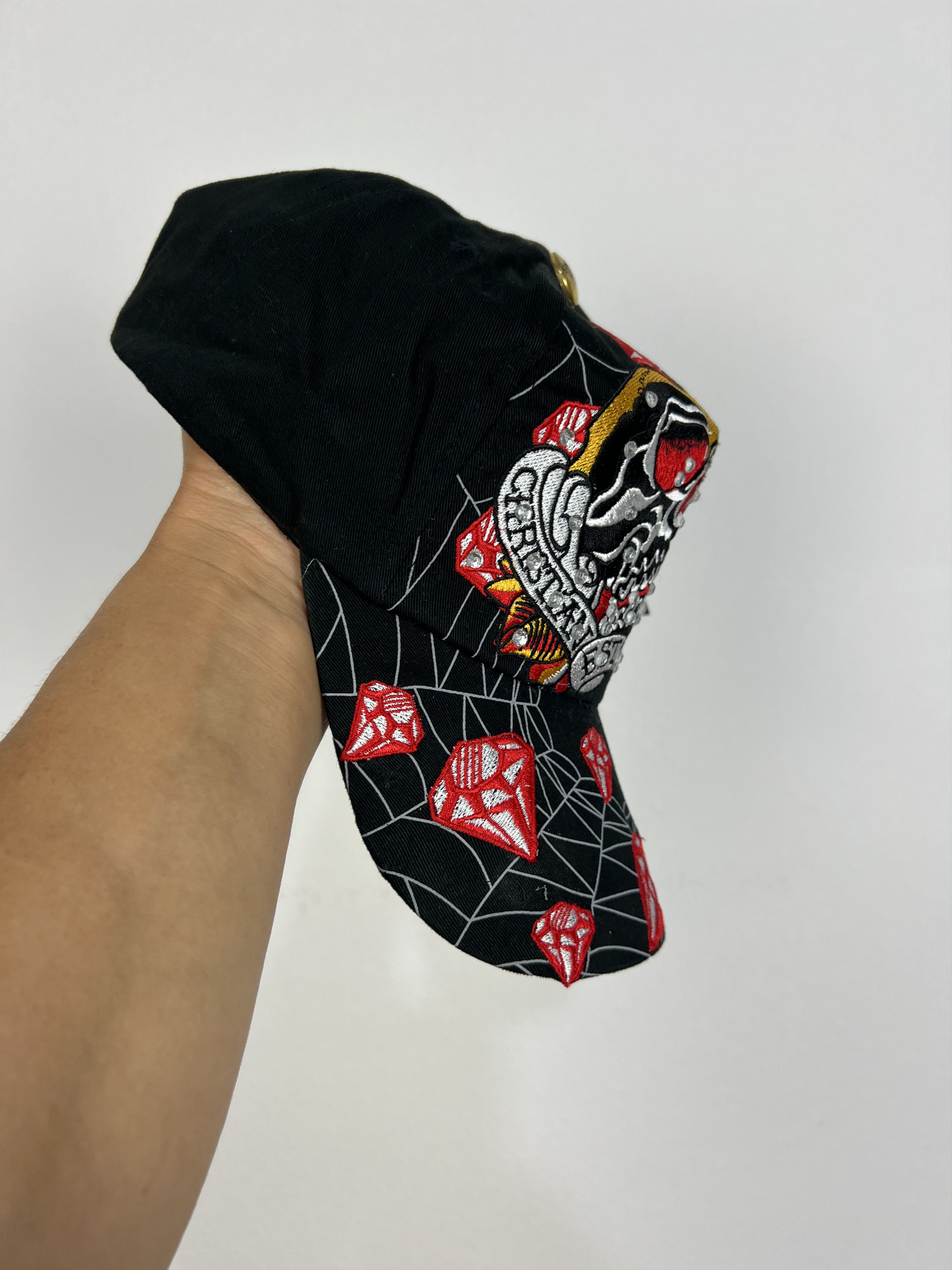 Ed Hardy Ed Hardy Cristian Audigier Cap Love Kills Slowly Skull Adult Size ONE SIZE - 2 Thumbnail