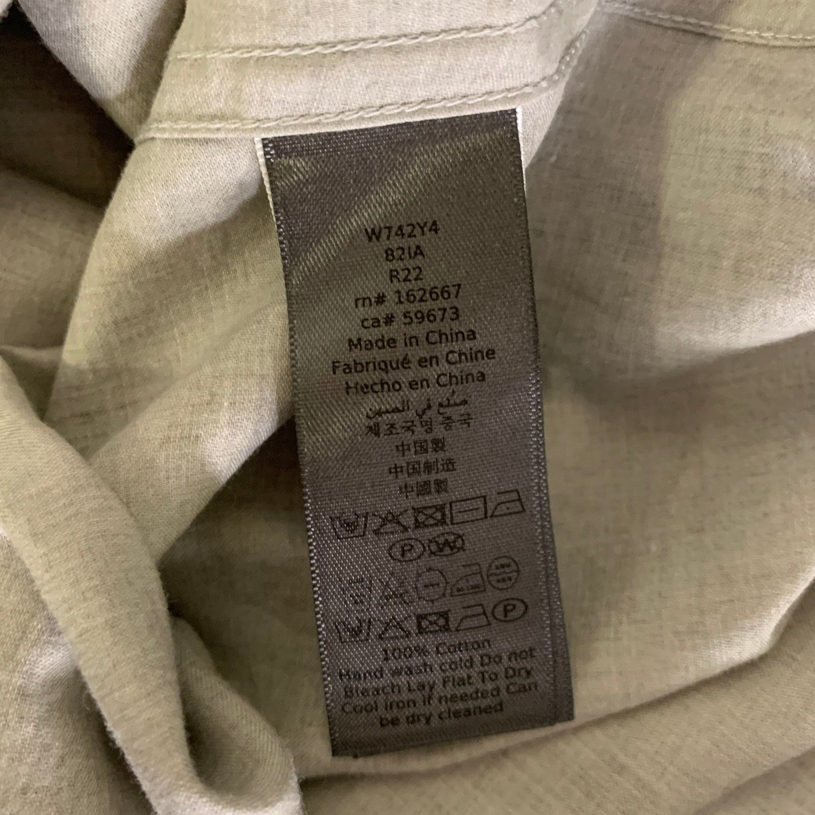 John Varvatos JOHN VARVATOS L Grey Heather Cotton Button Up Long Sleeve Size US L / EU 52-54 / 3 - 5 Thumbnail