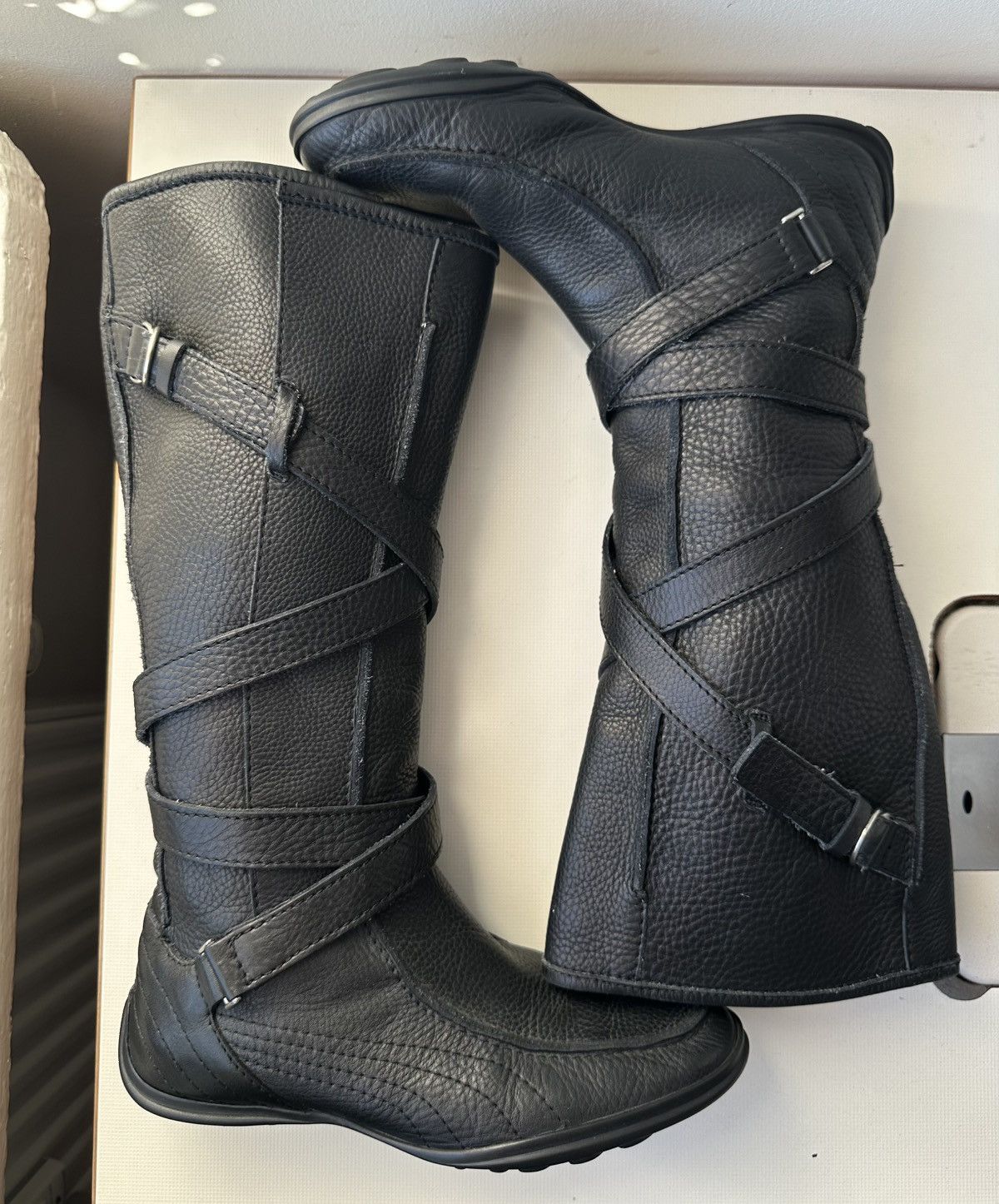 Puma Puma Nuala leather black strap boots Size US 8 / IT 38 - 2 Thumbnail