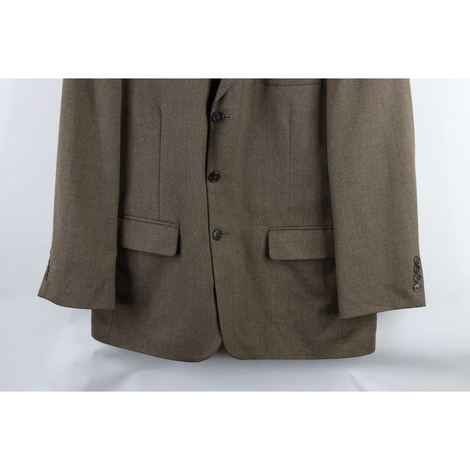 Vintage Vintage 90s Streetwear Wool Herringbone Blazer Jacket Size 40S - 3 Thumbnail