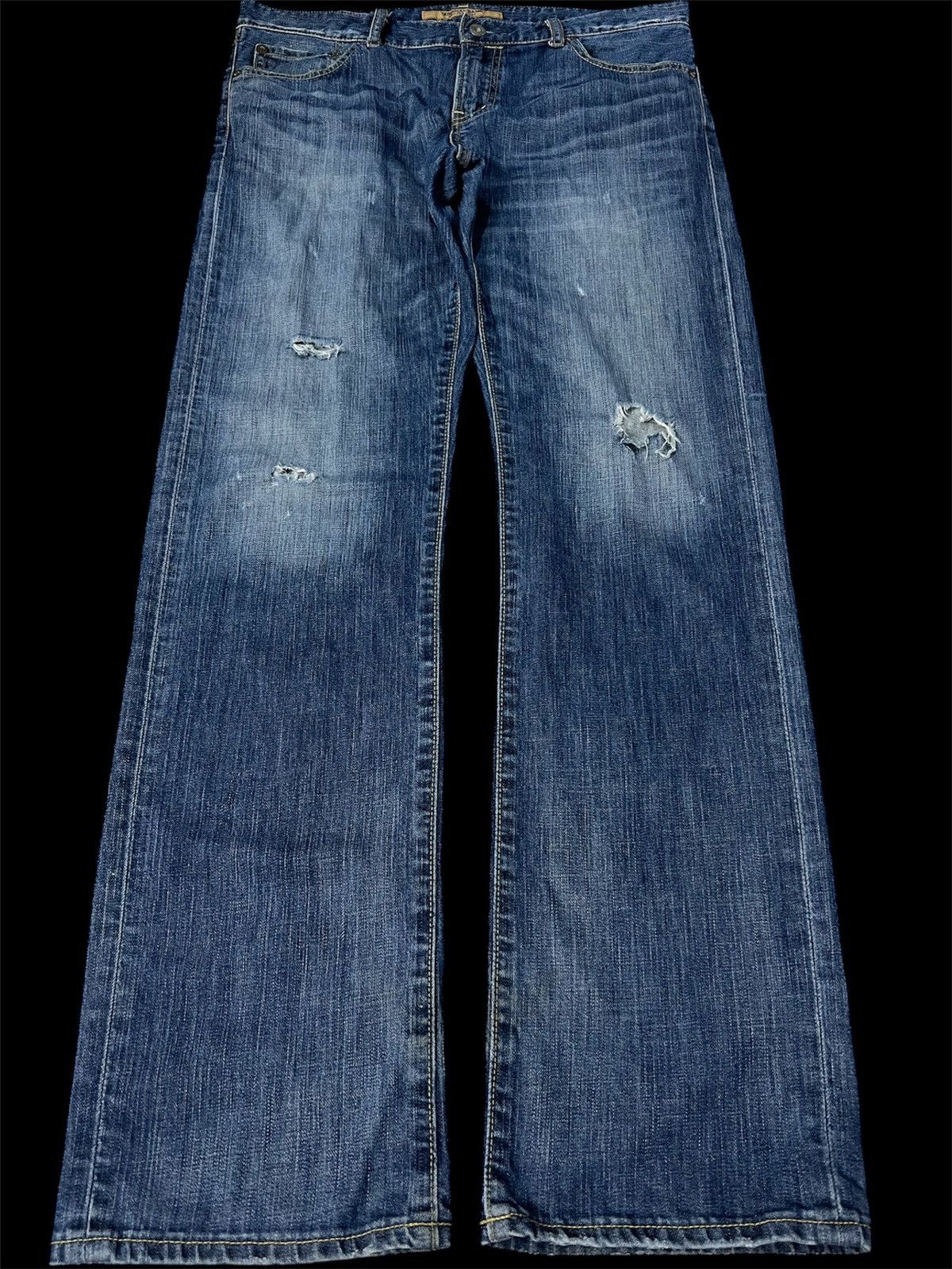 If Six Was Nine × Uniqlo VINTAGE 90’s STYLE UNIQLO S001 DISTRESSED JEANS Size US 34 / EU 50 - 1 Thumbnail