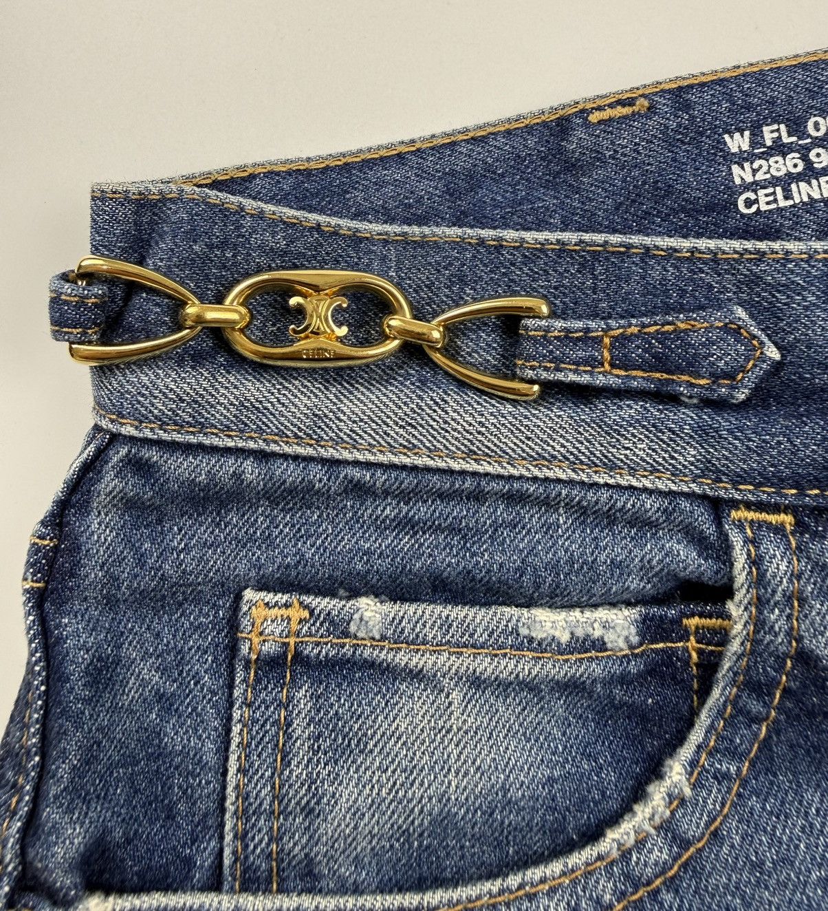 Celine Celine Triomphe Gold Buckle Jeans Size US 32 / EU 48 - 8 Thumbnail