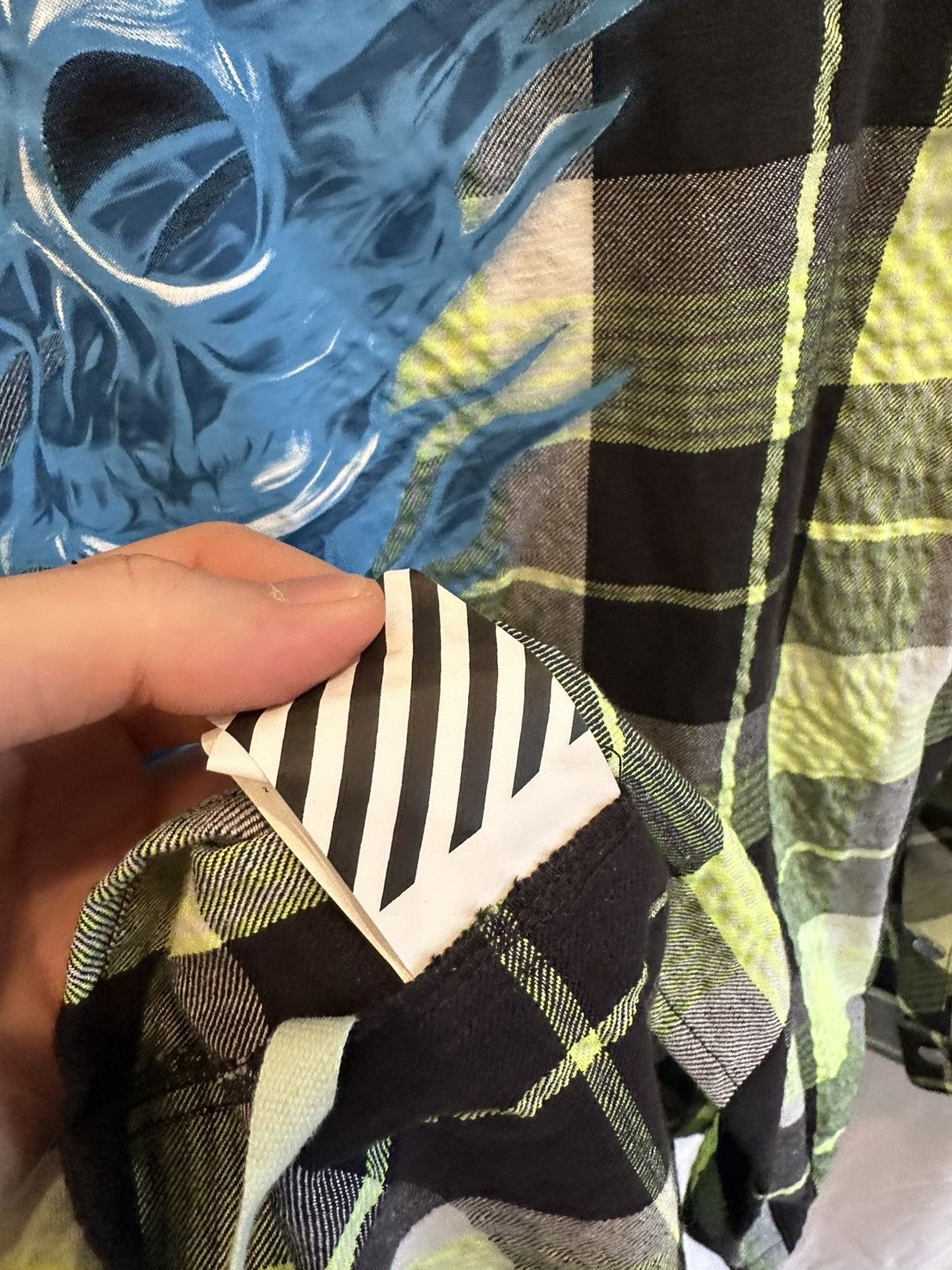 Off-White Off-White Yellow Plaid Zip Up Shirt Size US XL / EU 56 / 4 - 6 Thumbnail