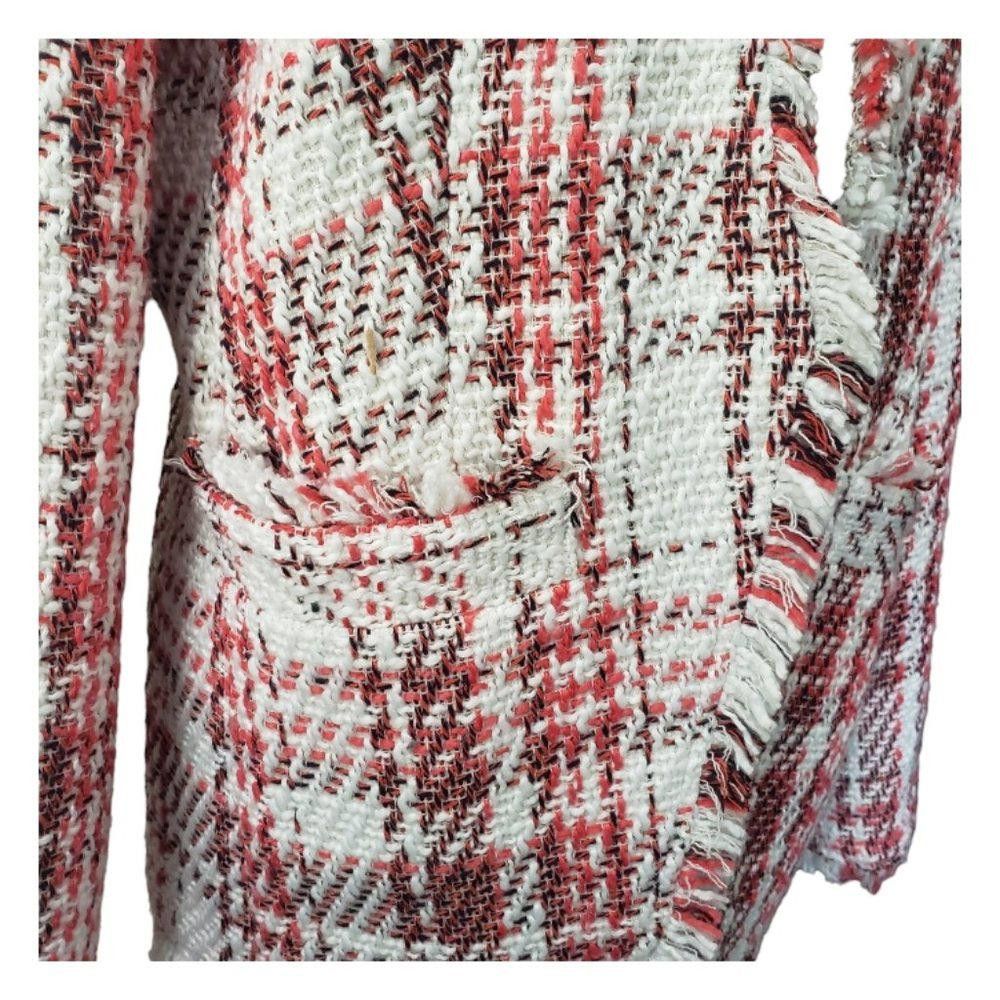 Designer CT1106 Halogen Ladies Fringed Open Blazer with Pockets Size M / US 6-8 / IT 42-44 - 3 Thumbnail