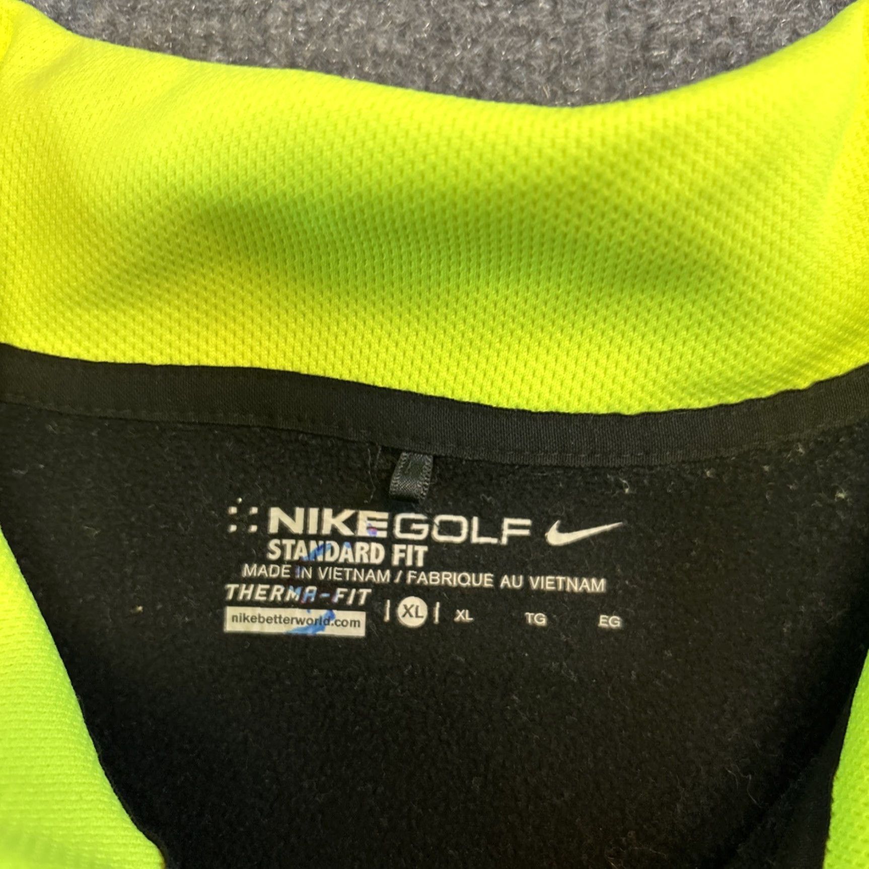 Nike Nike Golf Tour Performance THERMA-FIT 1/4 Zip JACKET Coat Black Yellow MEN'S XL Size US XL / EU 56 / 4 - 2 Thumbnail
