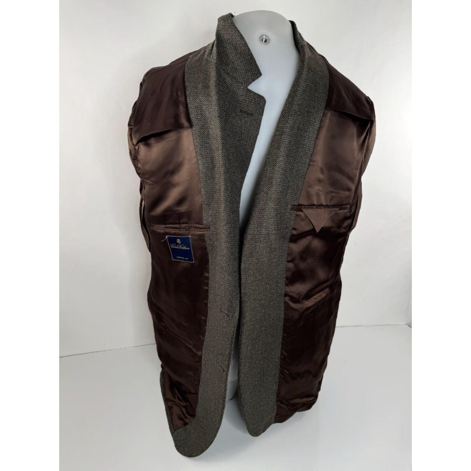 Brooks Brothers BROOKS BROTHERS Blazer Wool Mens 44 R Green / Brown / Gray EXCELLENT Blazer Jacket Apparel Men 44 R Natural Wool Blazer Mens Mens Size 44R - 6 Thumbnail