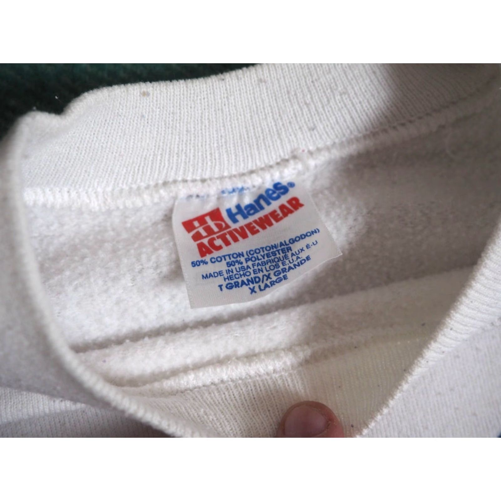 Hanes VTG Hanes Norway Norge Flag Nordic White Pullover Sweatshirt Mens XL Sweatshirt Pullover Graphic Print 90s Winter Fashion Mens XL Size US XL / EU 56 / 4 - 5 Thumbnail