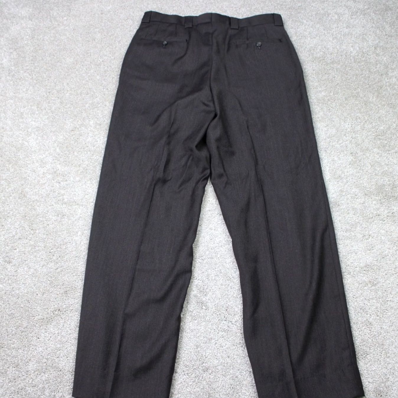 Joseph Joseph & Feiss Dress Pants Mens 33x30 Brown 100% Wool Flat Front Straight leg Dress Pants Mens Regular Brown Wool Size US 33 - 5 Thumbnail