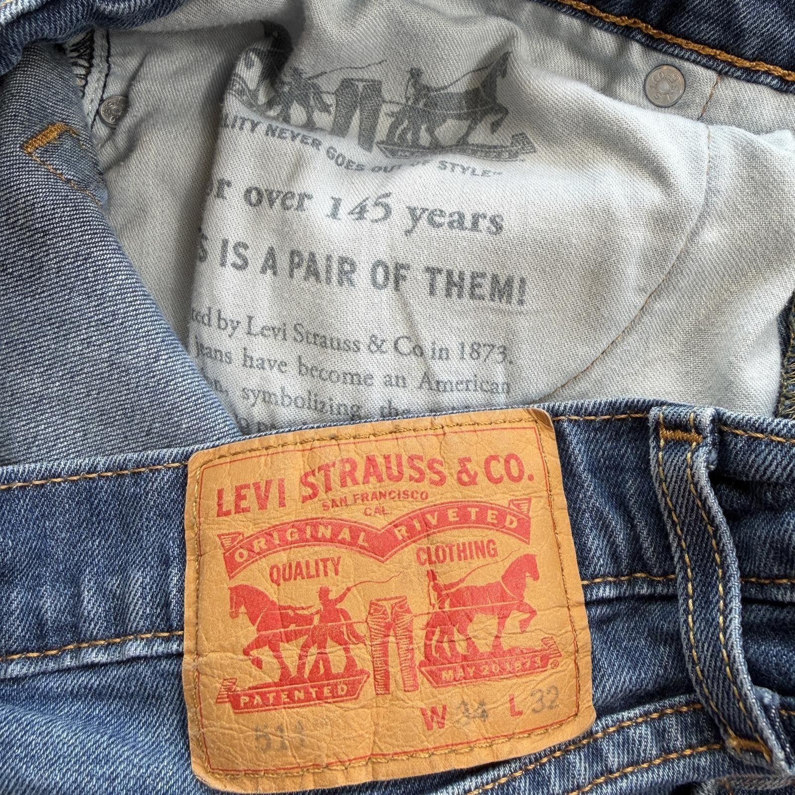Levi's Levis 516 Straight Leg Jeans Mens 34x32 Medium Wash Blue Size US 34 / EU 50 - 5 Thumbnail