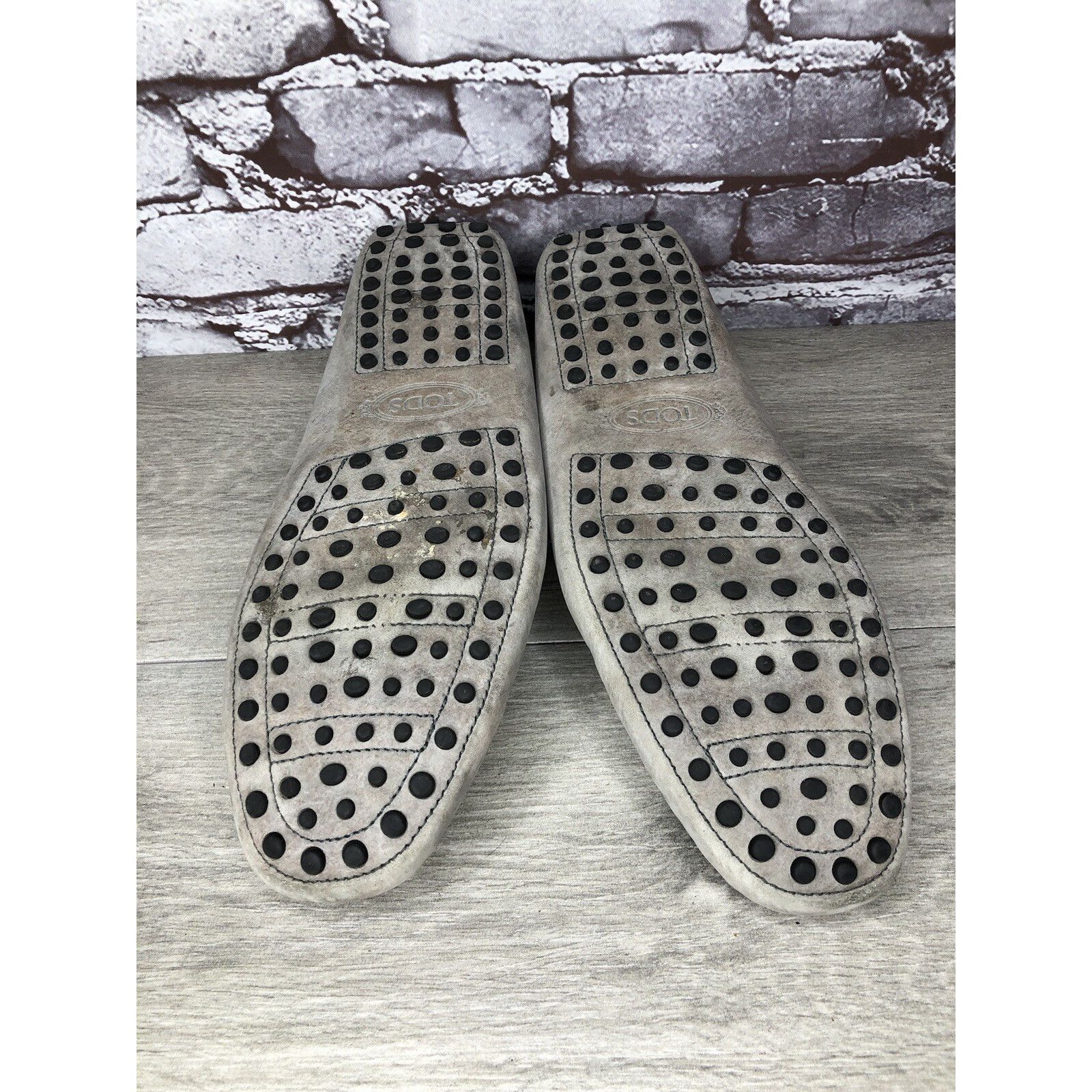 Tod's Tods Gray Suede Leather Penny Gommino Driving Loafers Shoes Size US 10.5 / EU 43-44 - 8 Thumbnail