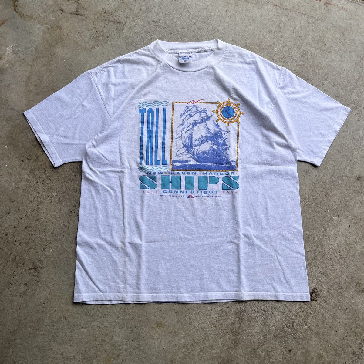 Gildan × Vintage 1995 Connecticut Ships Graphic T Shirt Size US XL / EU 56 / 4 - 1 Thumbnail