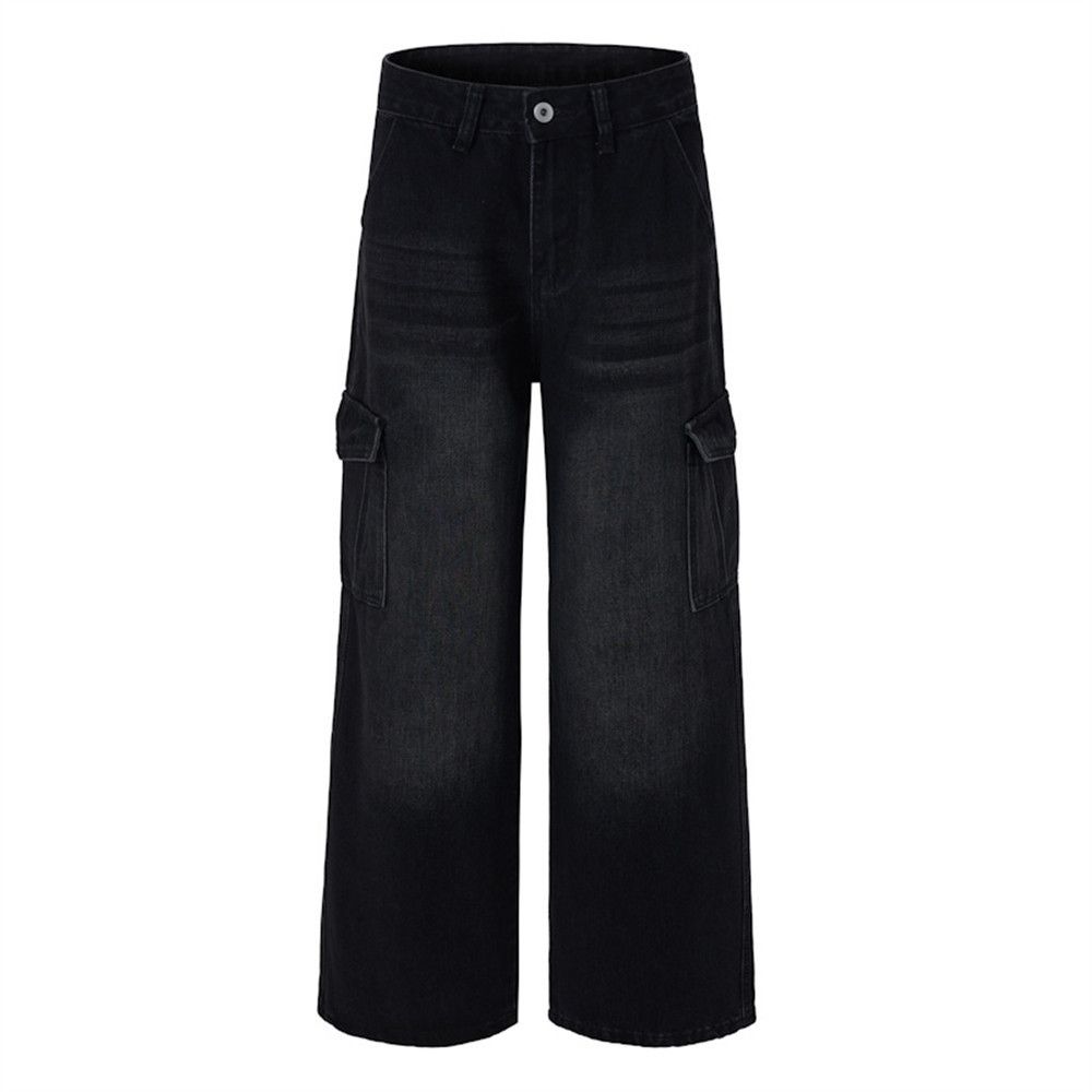 Vintage Men's vintage punk washed distressed multi-pocket work jeans Size US 32 / EU 48 - 4 Thumbnail