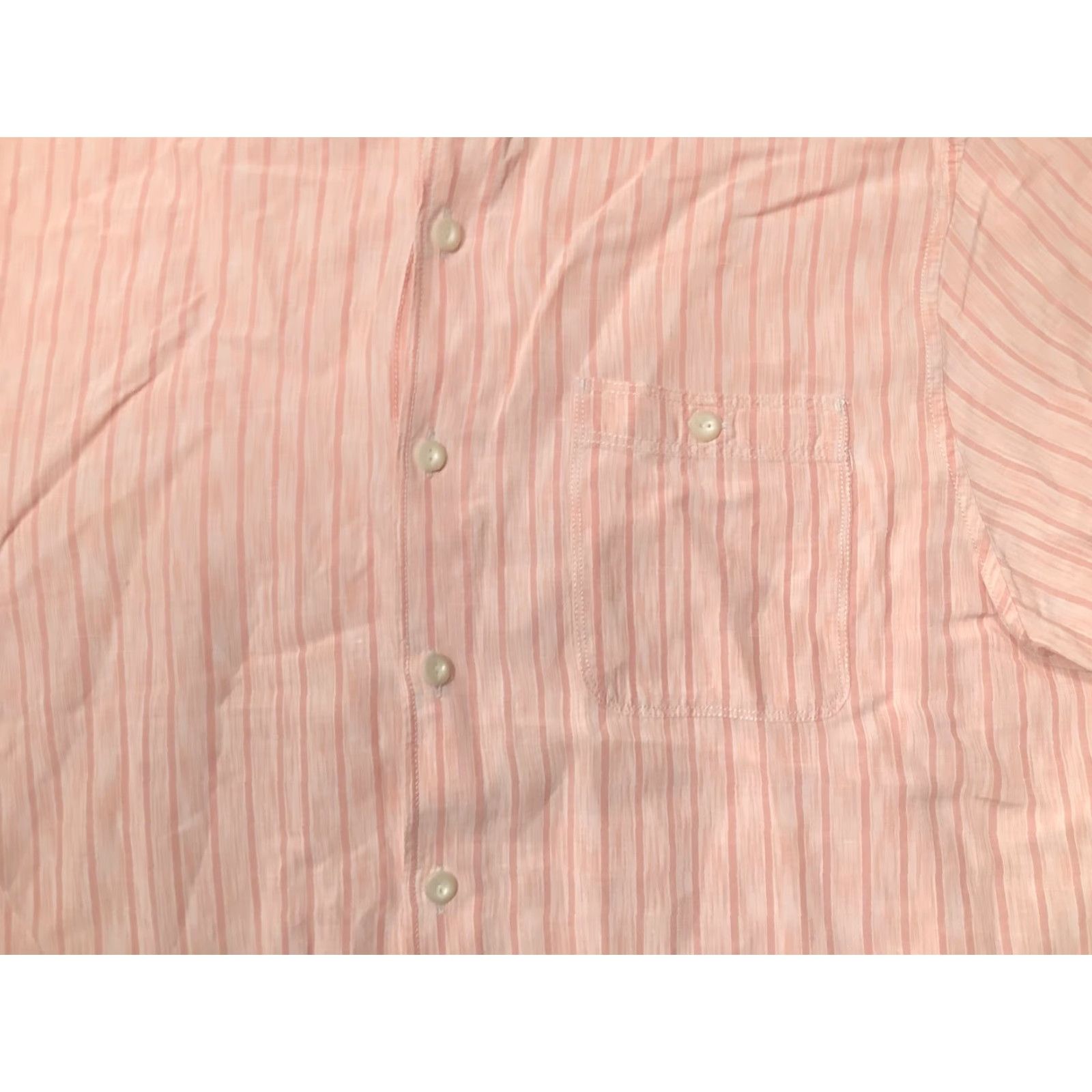 Tommy Bahama Tommy Bahama Shirt Mens Large Pink Stripe Short Sleeve Button Front Linen Casual Size US L / EU 52-54 / 3 - 3 Thumbnail