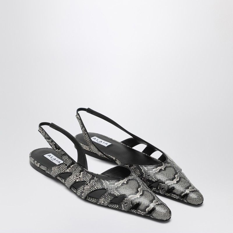Alaia Alaia Slingback Ballerinas In Python-Effect Printed Leather Size US 11 / IT 41 - 1 Thumbnail