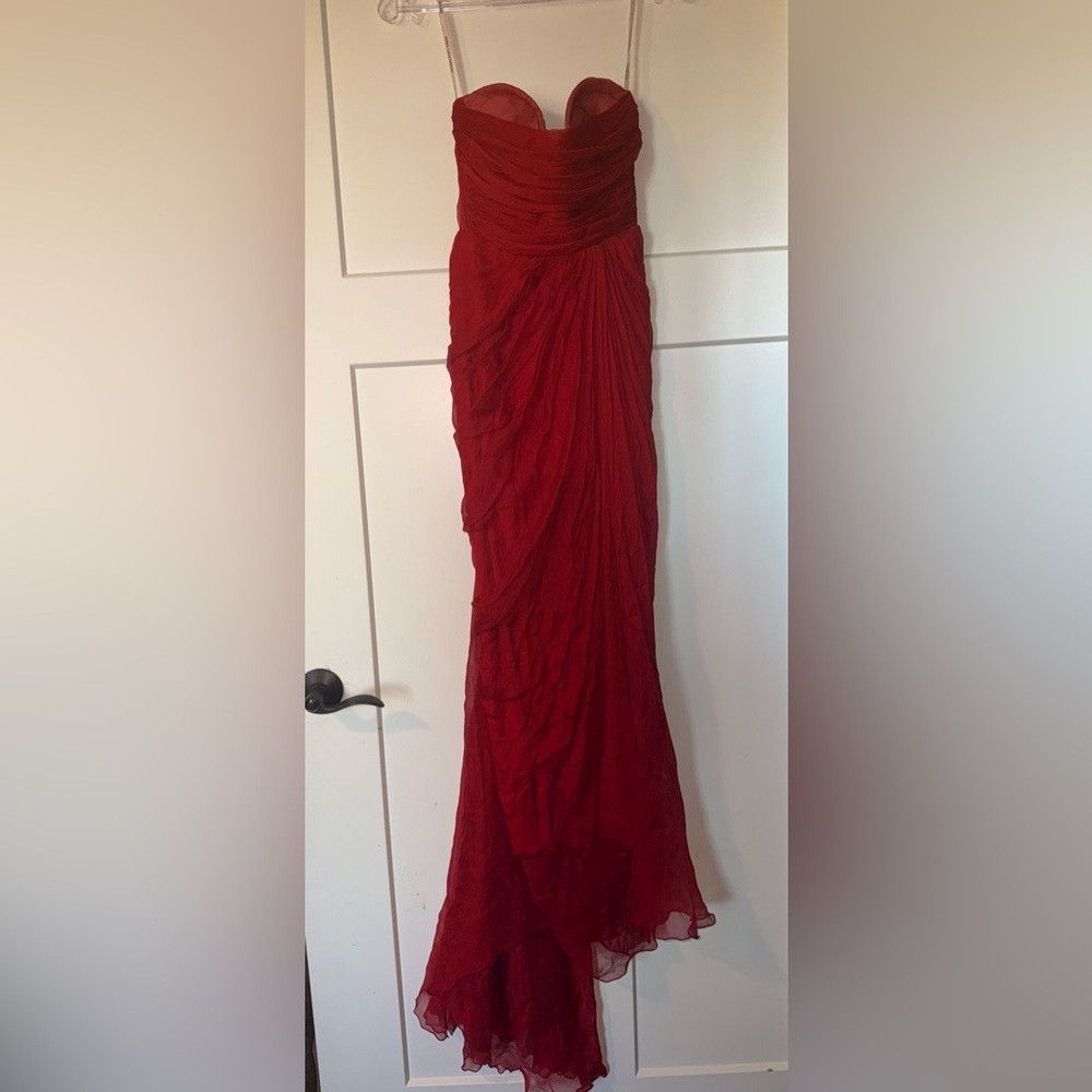 Other MARIA LUCIA HOHAN Bryony Strapless Draped Silk Chiffon Mid Size XS / US 0-2 / IT 36-38 - 7 Thumbnail