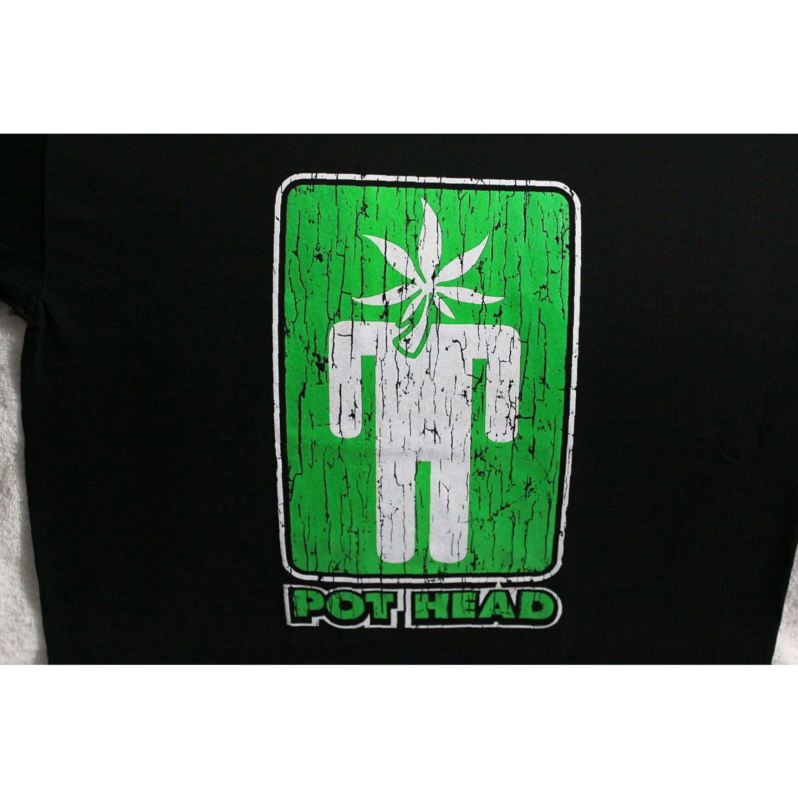 Vintage VINTAGE Marijuana Leaf Pot Head Cannabis T-Shirt Men's Large Black Graphic Tee 100% Cotton Size US L / EU 52-54 / 3 - 2 Thumbnail