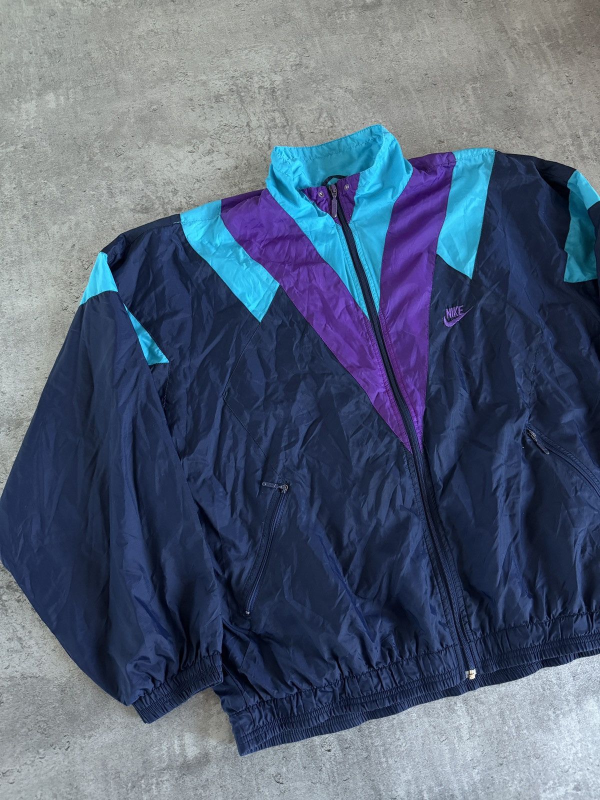 Nike × Vintage Nike Sportswear 90s vintage light jacket boxy swoosh logo Size US XL / EU 56 / 4 - 3 Thumbnail