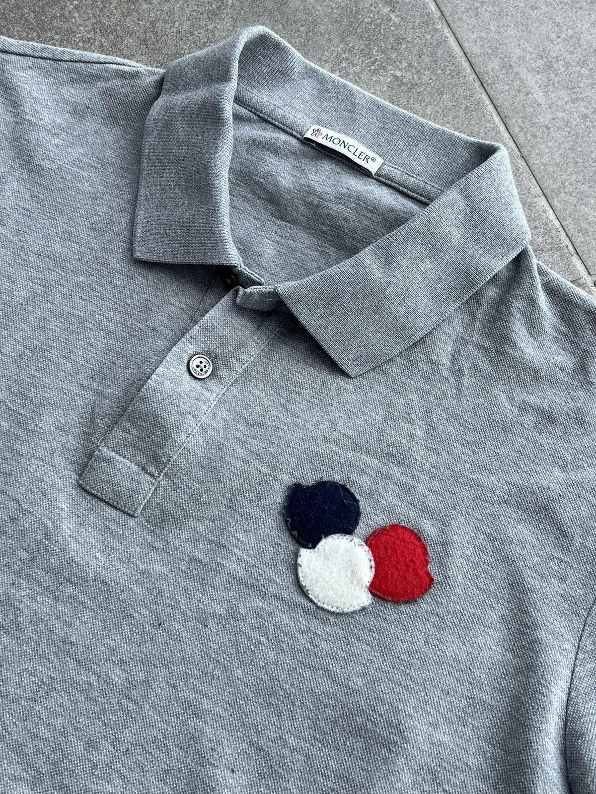 Moncler Moncler Maglia Polo Manica Corta grey triple logo Size US S / EU 44-46 / 1 - 3 Thumbnail
