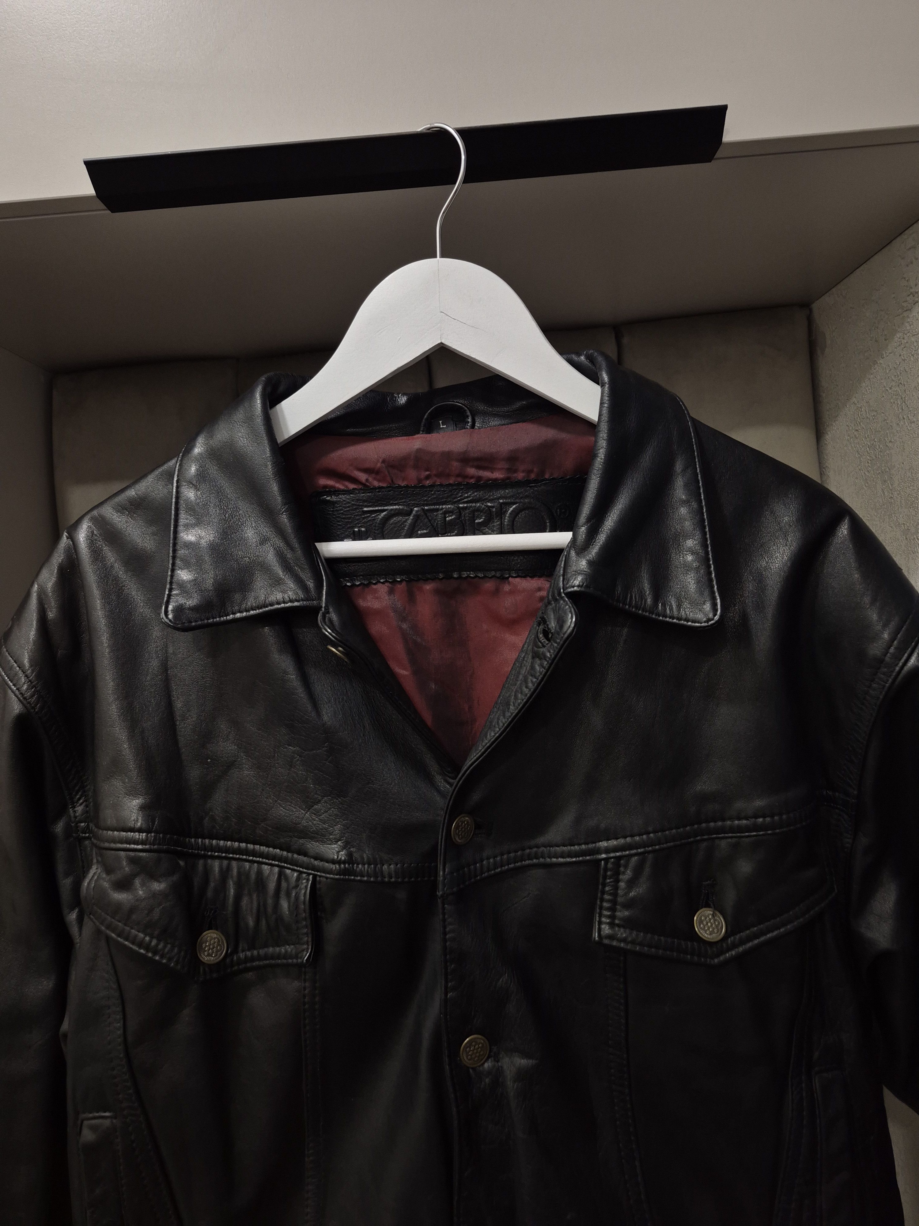 Vintage Cabrio leather trucker jacket Size US M / EU 48-50 / 2 - 2 Thumbnail