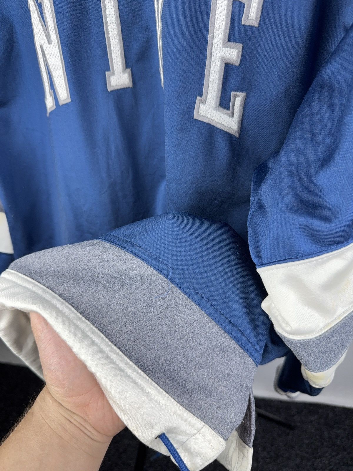 Nike × Vintage 90s Nike Varsity Style Track Jacket Blue White Retro Y2K Size US S / EU 44-46 / 1 - 18 Thumbnail