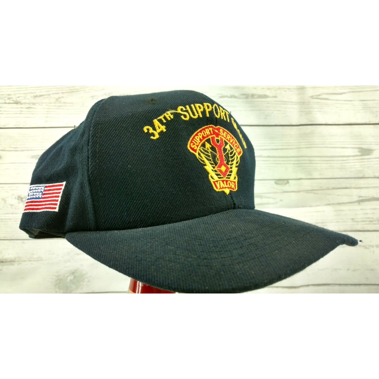 Vintage VINTAGE United States Military 34TH Support Group Hat Dark Blue Hat Navy Blue Adjustable Snapback Men Size ONE SIZE - 2 Thumbnail