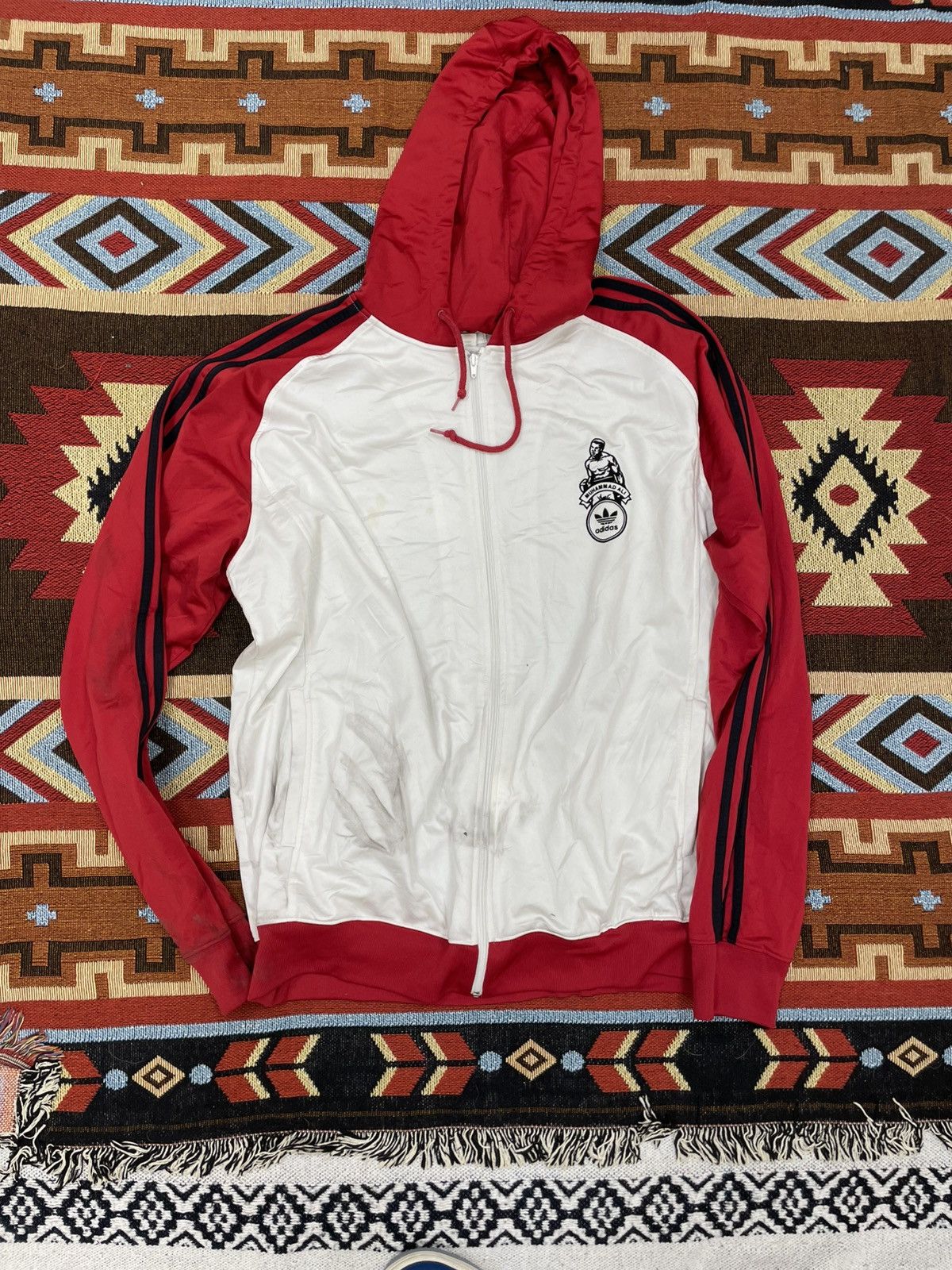 Adidas Muhammad Ali track top Mサイズ MUHAMMAD ALI CASSIUS CLAY GOAT 2006 VTG TOP TRACK JACKET BOX