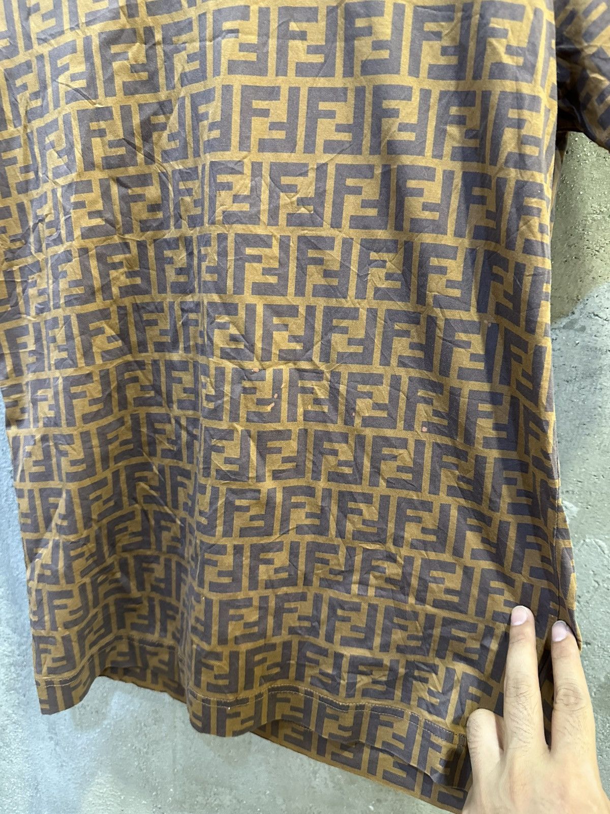 Fendi Fendi Roma Made in Italy Brown/Yellow Monogram T-Shirt Size US M / EU 48-50 / 2 - 18 Thumbnail