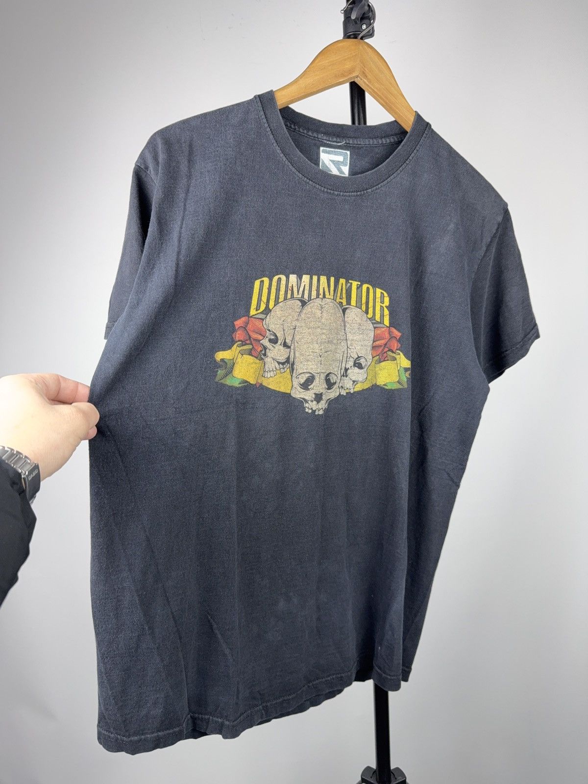 Vintage 00s Y2K Dominator Triple Skull Biker Moto Graphic T-Shirt Size US M / EU 48-50 / 2 - 2 Thumbnail