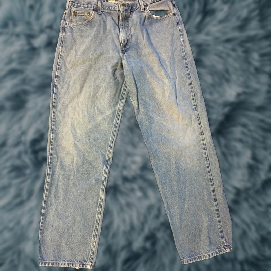 Carhartt VINTAGE Carhartt Jeans 37 33 Blue 90s Grunge Biker Work Straight Mens Size US 37 - 1 Thumbnail