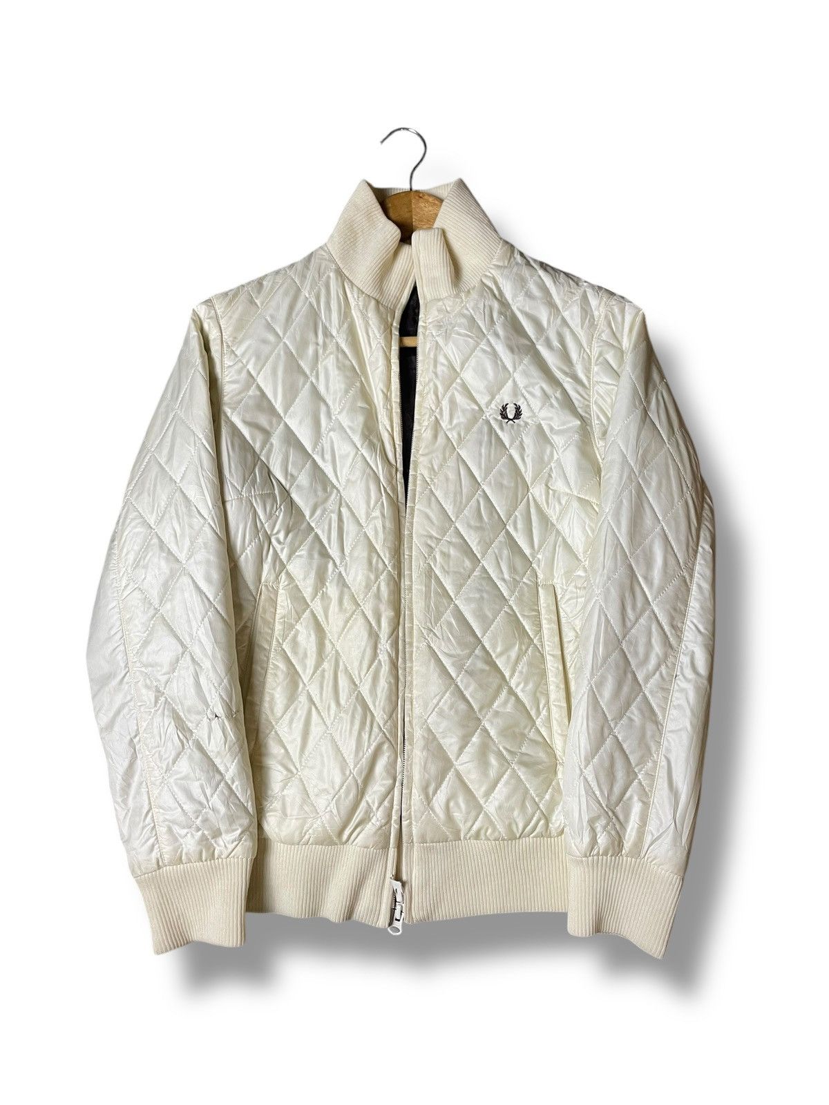 Designer × Fred Perry × Vintage VINTAGE FRED PERRY QUILTED ZIPPER JACKET (103) Size US L / EU 52-54 / 3 - 1 Thumbnail