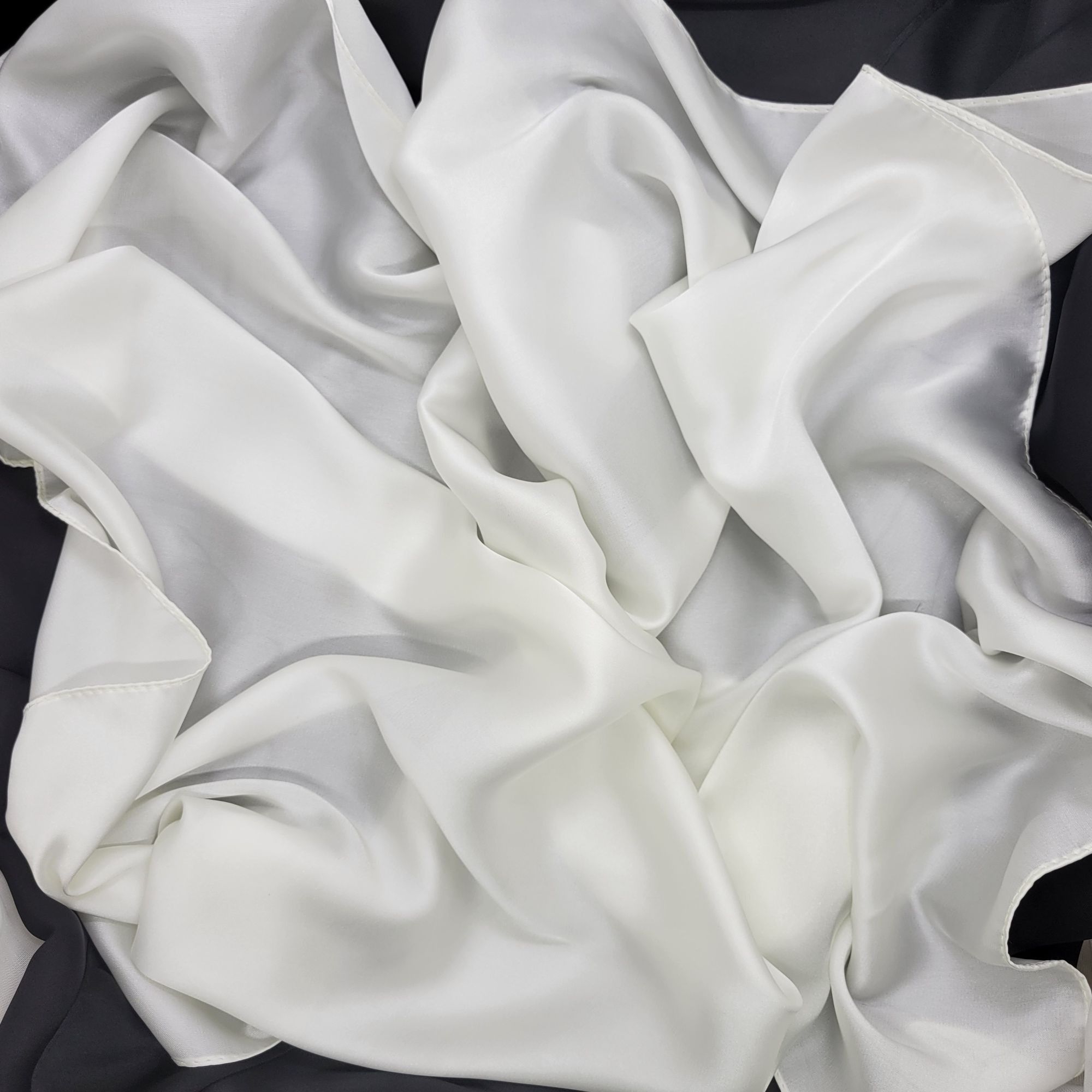 Other ✨✨Elegant Bandana Square Silky Scarf White Solid Soft Wrap V Size ONE SIZE - 4 Thumbnail