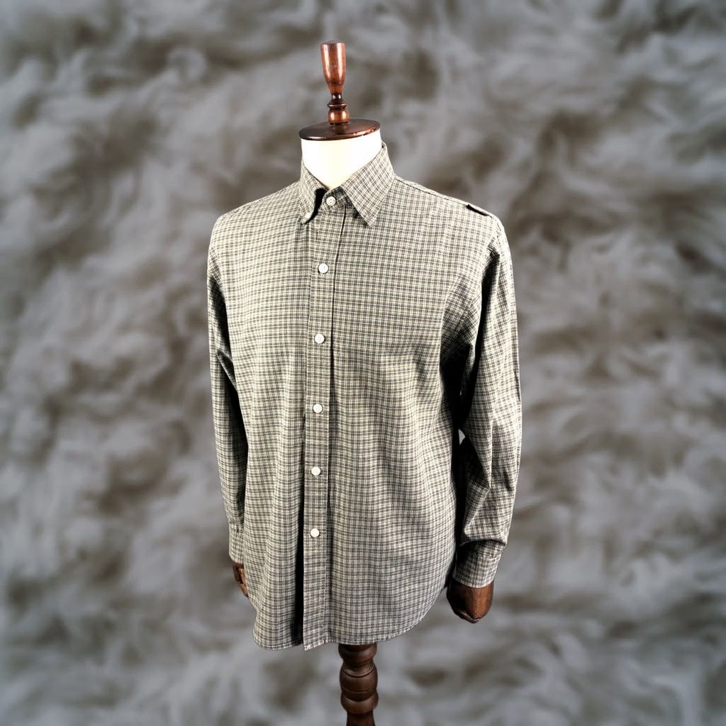 Vintage Number Nine Shirt Cotton Men Green Check Long Sleeve Button-Up Collared Size US M / EU 48-50 / 2 - 1 Thumbnail