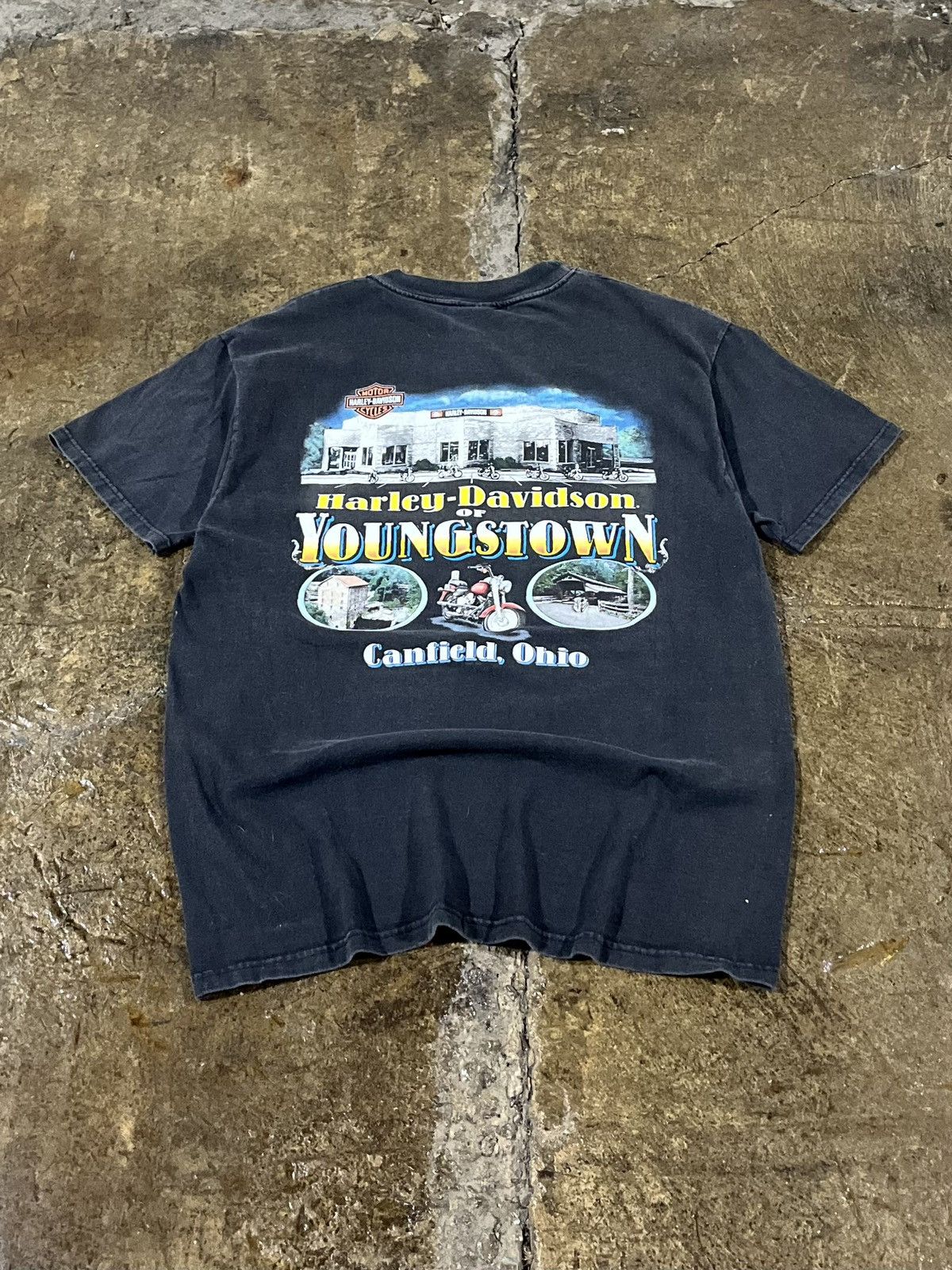Harley Davidson × Vintage Crazy Vintage 90s Harley Davidson Faded Biker Logo Tee Shirt Size US L / EU 52-54 / 3 - 2 Thumbnail
