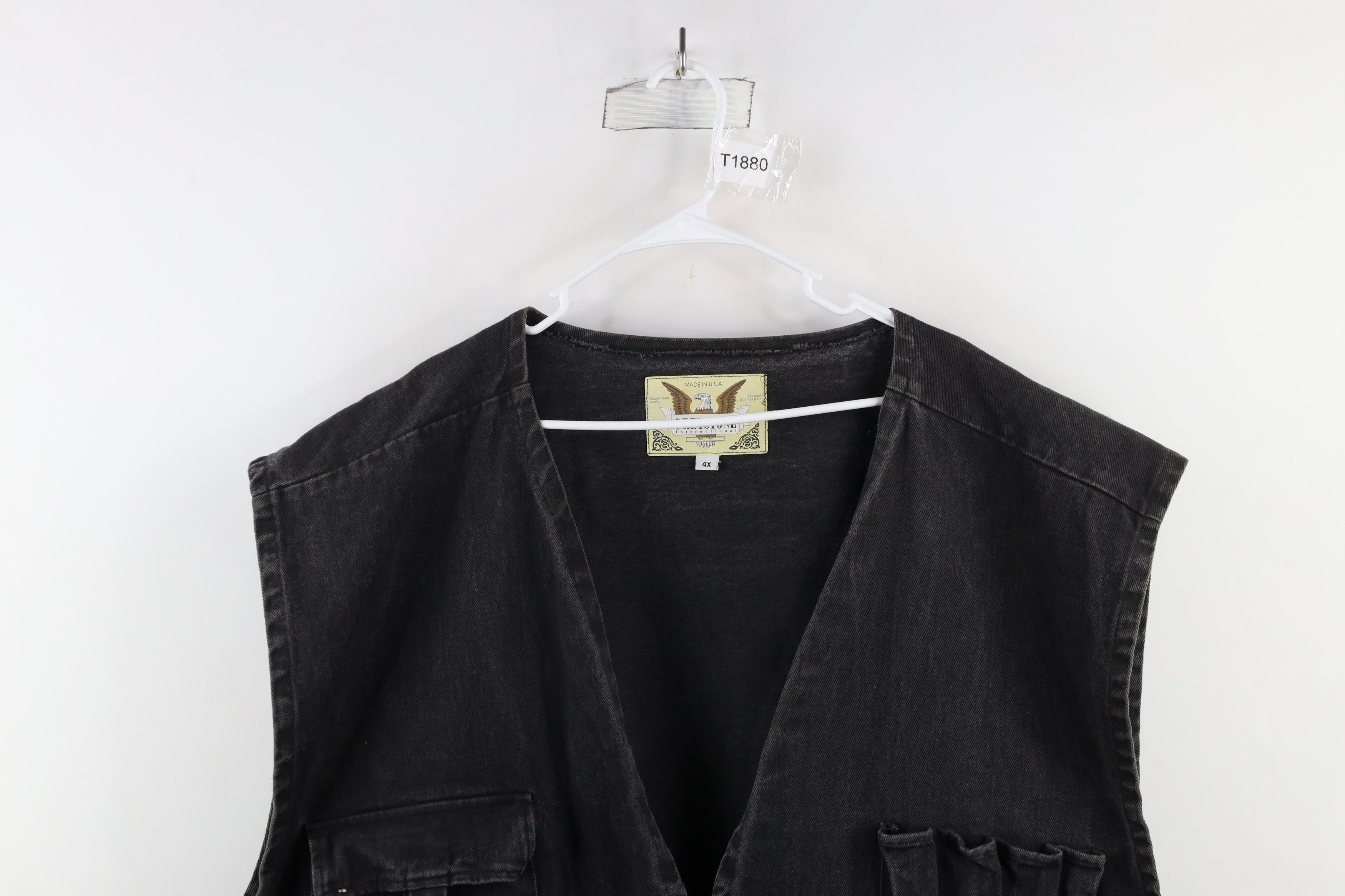 Vintage Vintage 90s Streetwear Denim Jean Vest Jacket Black USA Size ONE SIZE - 2 Thumbnail