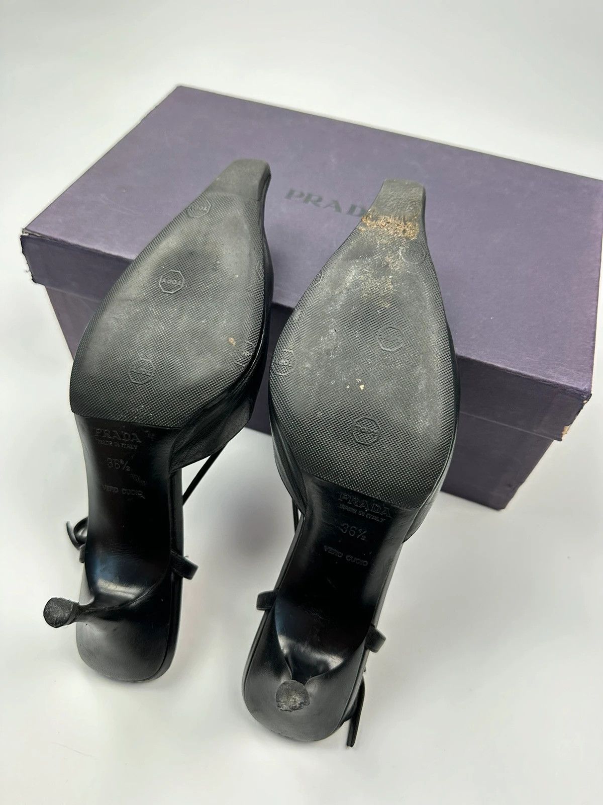 Prada Prada Milano Black Leather SlingBack Mules Pumps Heels Size US 6 / IT 36 - 9 Thumbnail