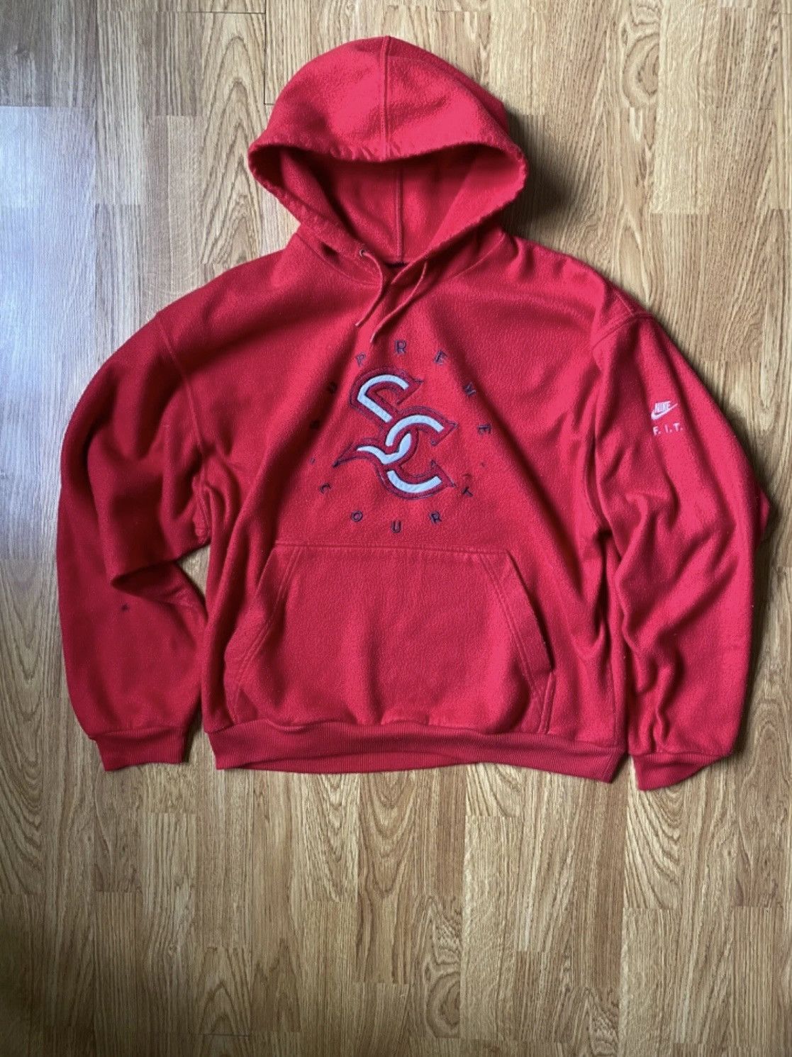 Nike Vintage 90 Nike Supreme Court Fleece Big Logo Size L Hoodie Size US L / EU 52-54 / 3 - 1 Thumbnail