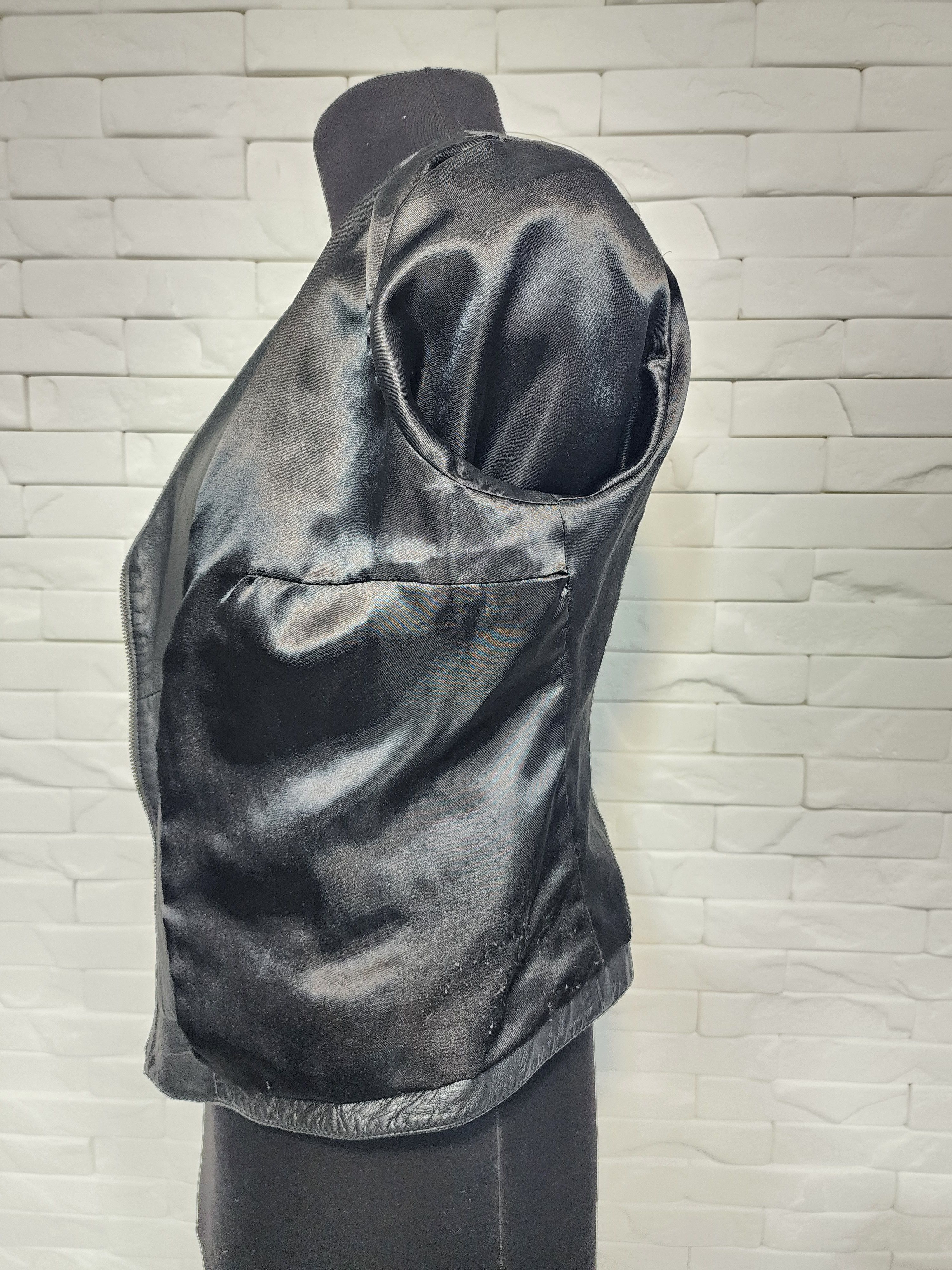 Designer Black Genuine Leather Jacket Size M / US 6-8 / IT 42-44 - 10 Thumbnail